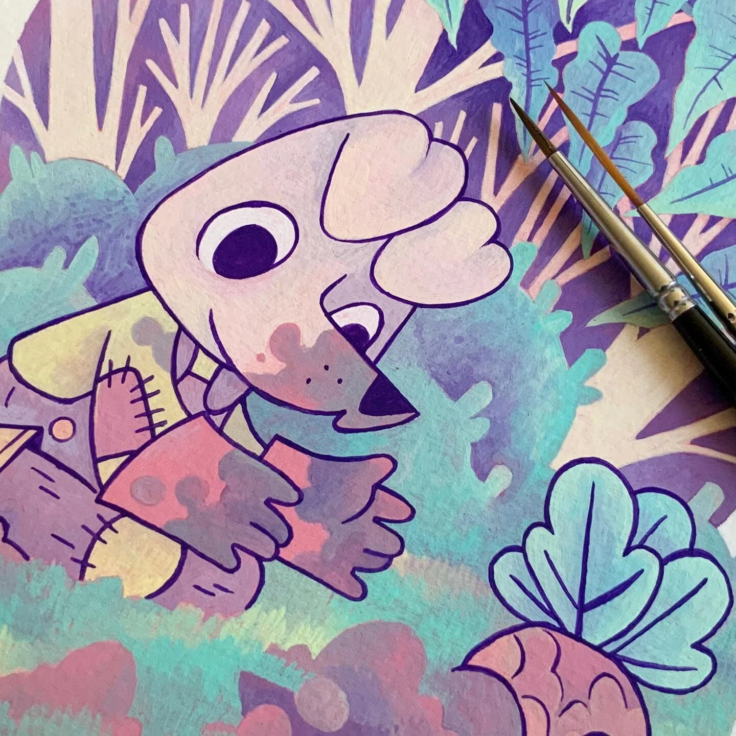 Pastel spring
And now for something completely different&hellip; 
Yeah, this one isn&rsquo;t my usual stuff.

Swipe to see my art materials.

#illustration #art #artofinstagram #gouache #holbeingouache #acrylagouache #schminckegouache #spring #pastel