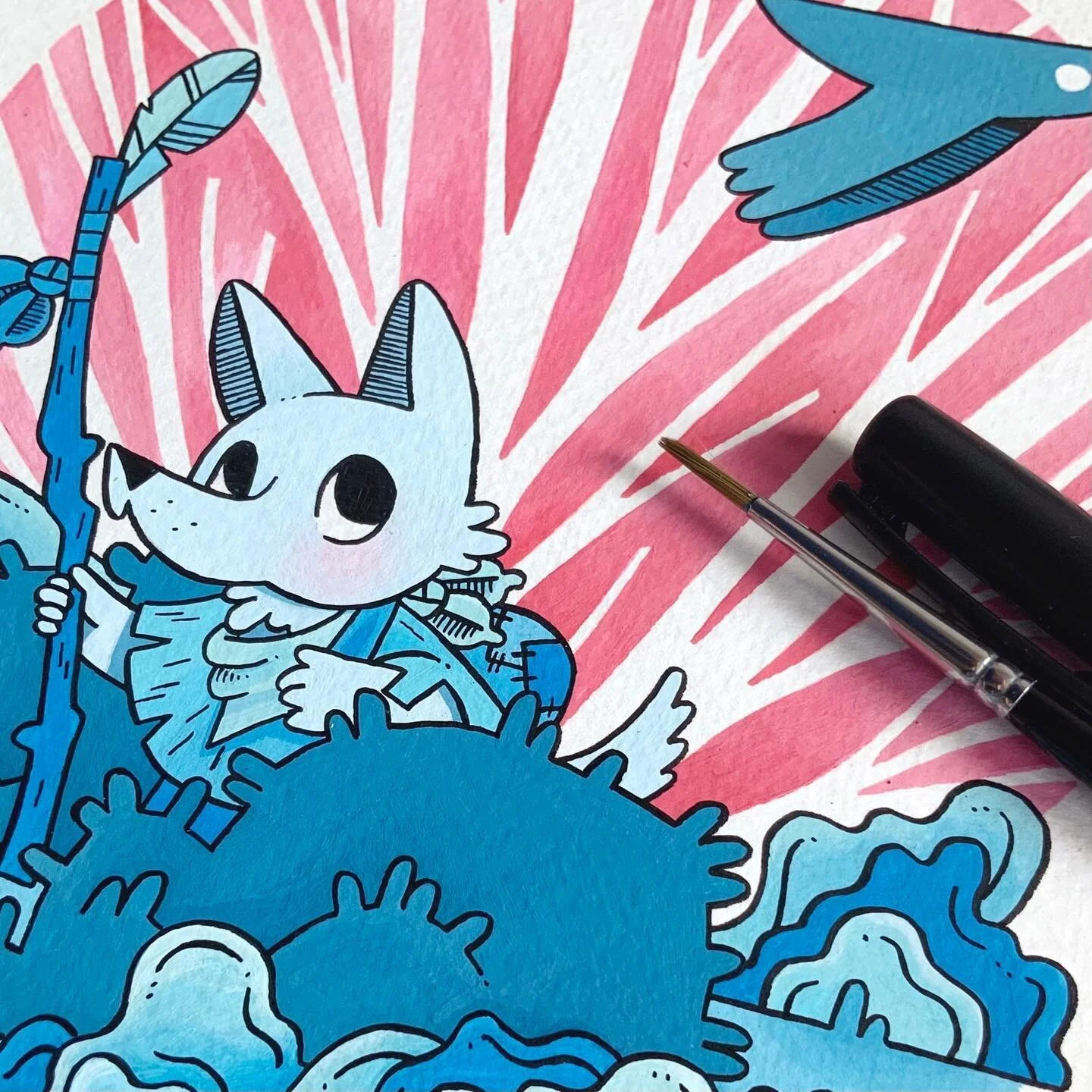 Foggy forest
Living near the river and forest, means foggy times after rain. It&rsquo;s beautiful and sometimes little scary.

Swipeto see art materials I used.

#illustration #pendrawing #art #artofinstagram #tombowfudenosuke #gouache #holbeingouach