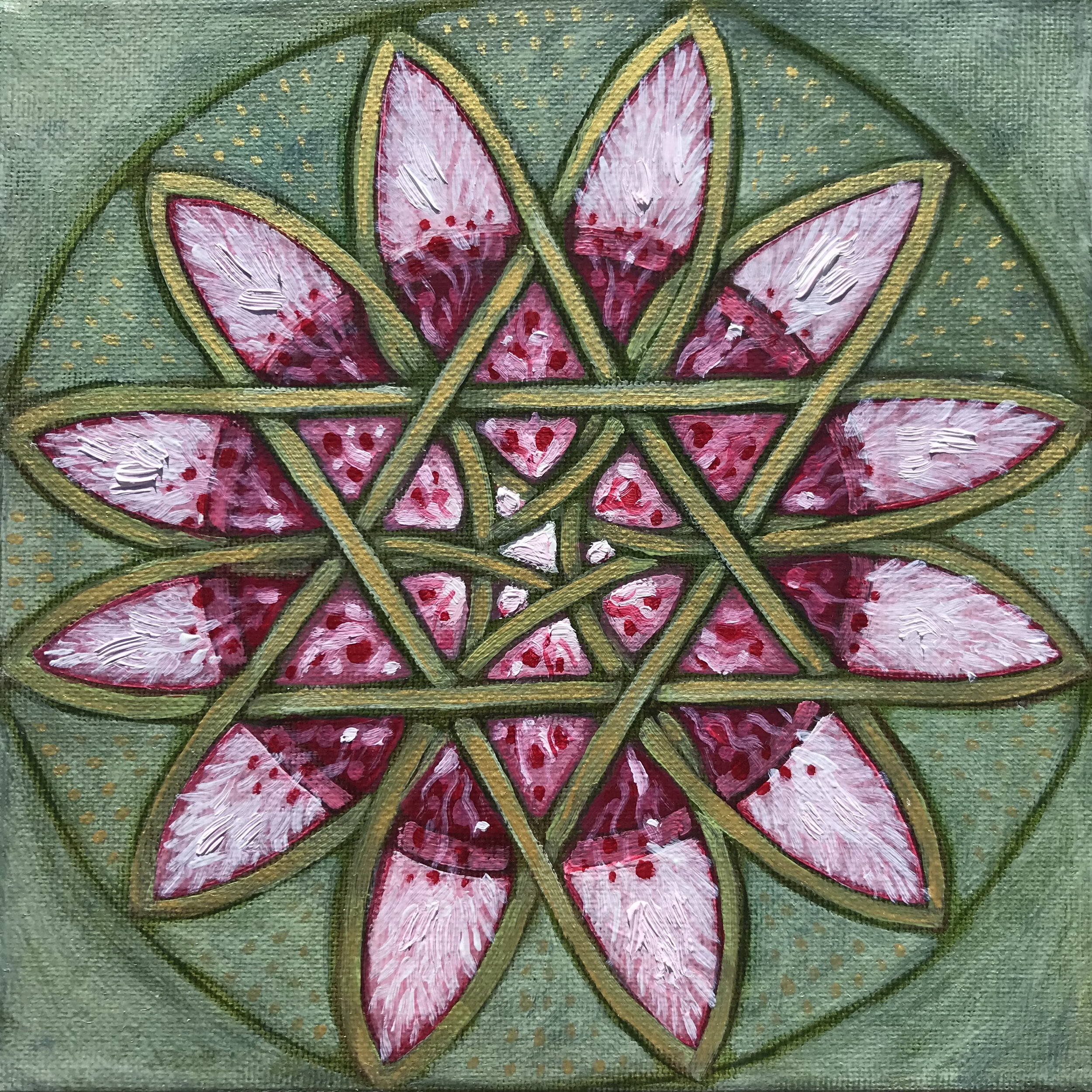 Pink Flannel Flower Heart Opening