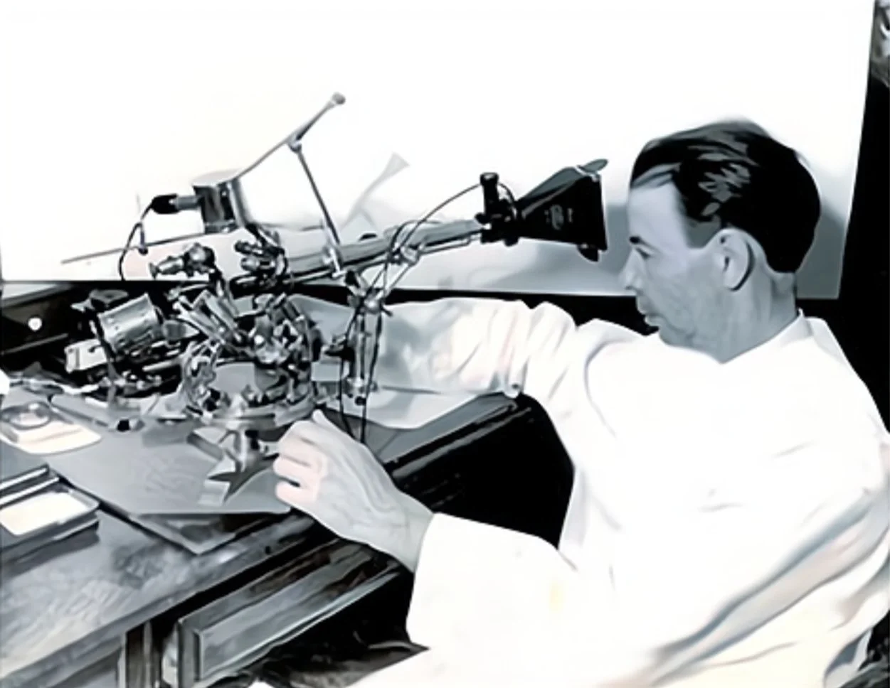 Rife with early photomicrographic instrument, date unknown.