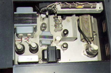 This image shows the entire circuitry for the Thompson device, most of which is on one board.