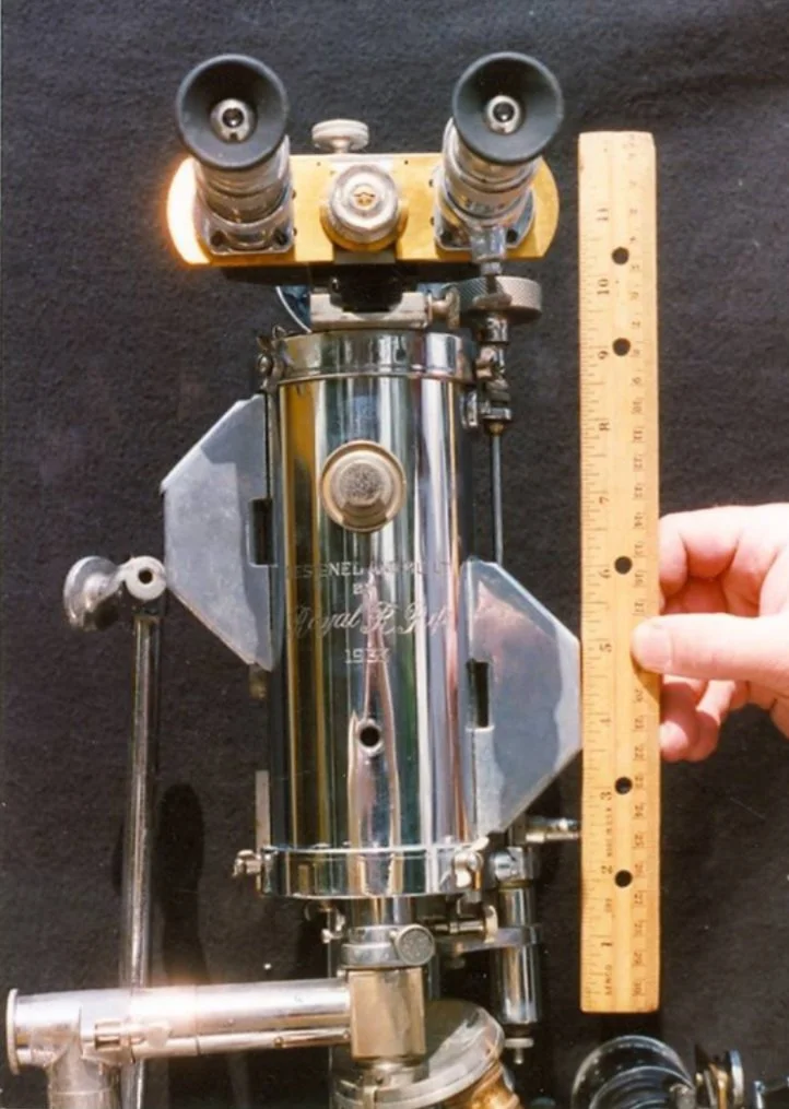 #3 Microscope (1933) partial, showing dimensions.