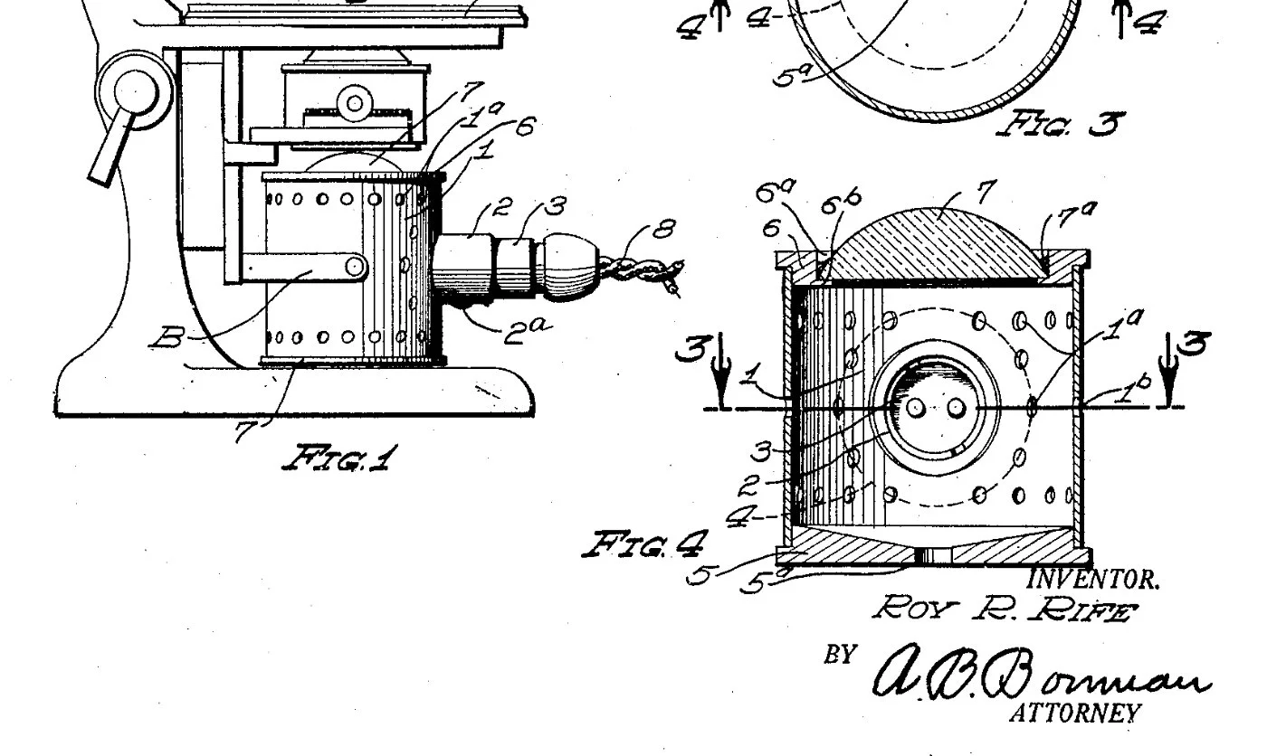 Closeup of Rife lamp drawing from his 1929 patent, #1727618. See full document at "Technical and Patents" section of website.