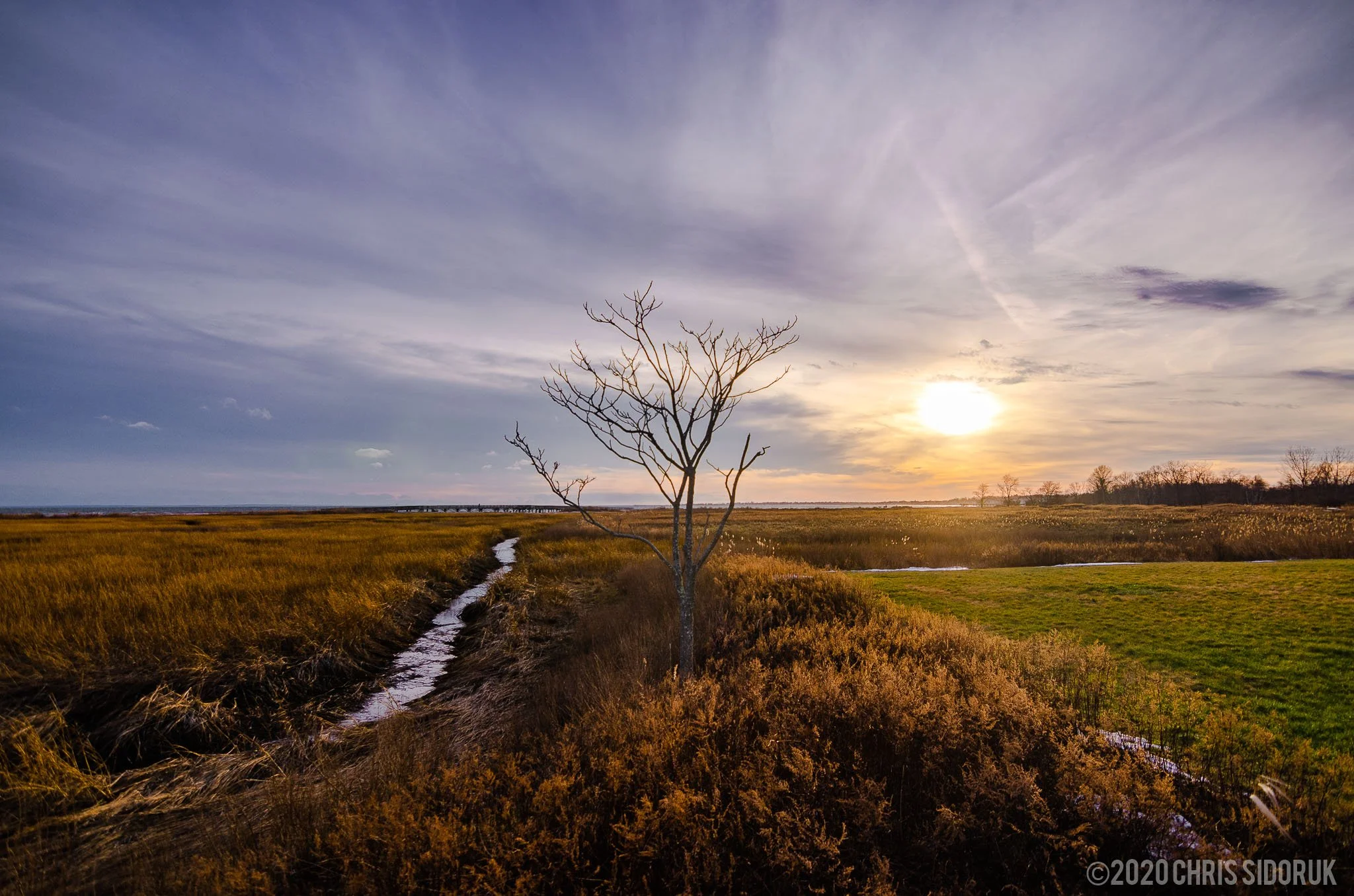  Silver Sands State Park marshes at sunset. 