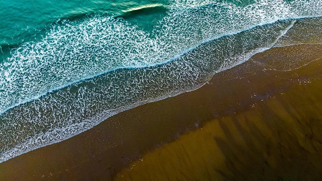 Bird's Eye View of Wells Beach in Wells, Maine.