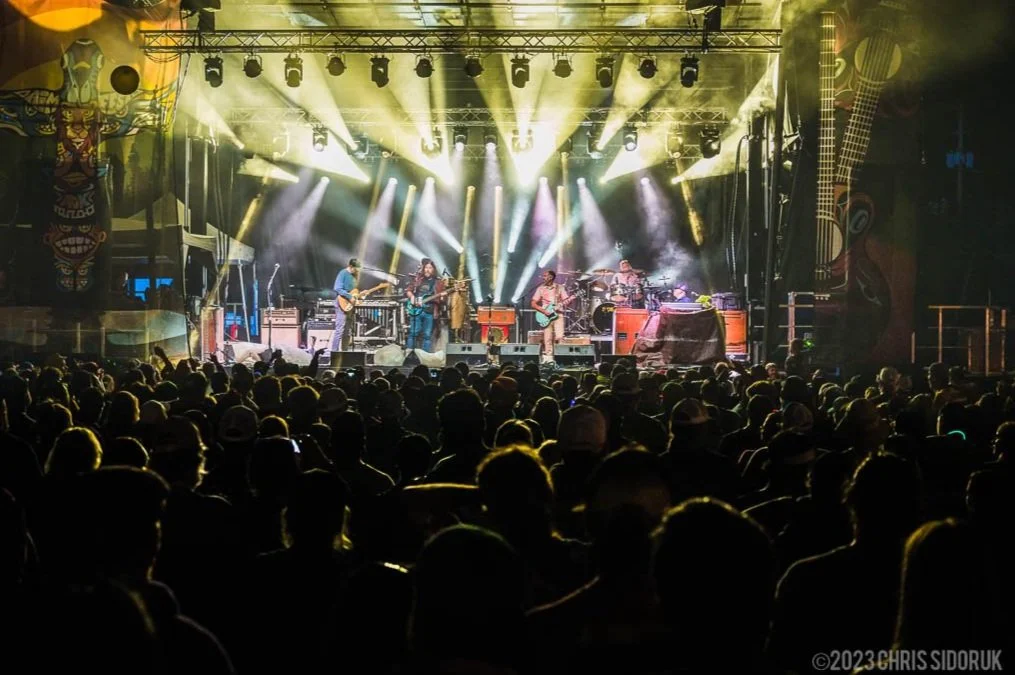 Moe performing with guest Ivan Neville at Adirondack Independence Music Festival.