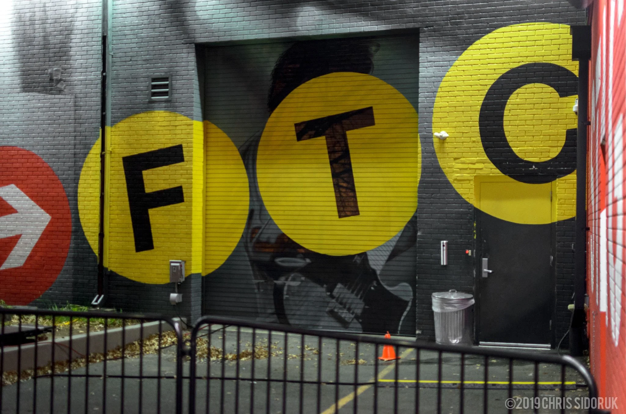 Painting for Fairfield Theatre Company in Fairfield, Connecticut, painted on a brick wall.