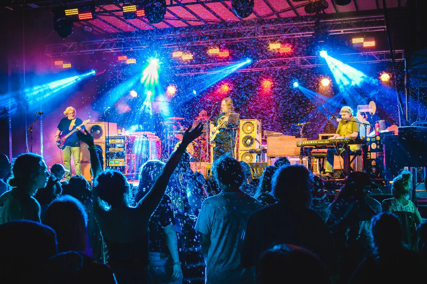 concert photography shooting through crowd hands foreground