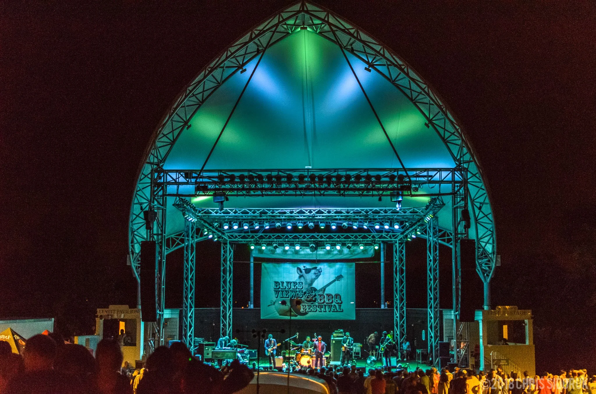 Karl Denson’s Tiny Universe performing at Blues, Views, & BBQ Festival at Levitt Pavilion in Westport, Connecticut, on September 1, 2018.