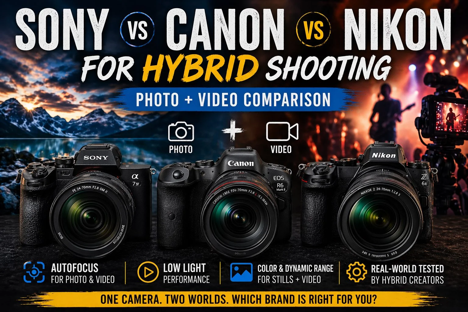sony vs canon vs nikon for hybrid shooting