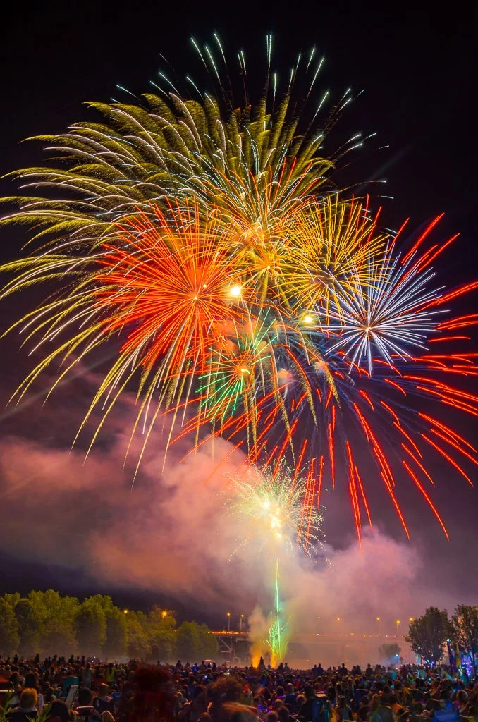 Long Exposure Photograph of 4th of July Fireworks - Shelton, CT