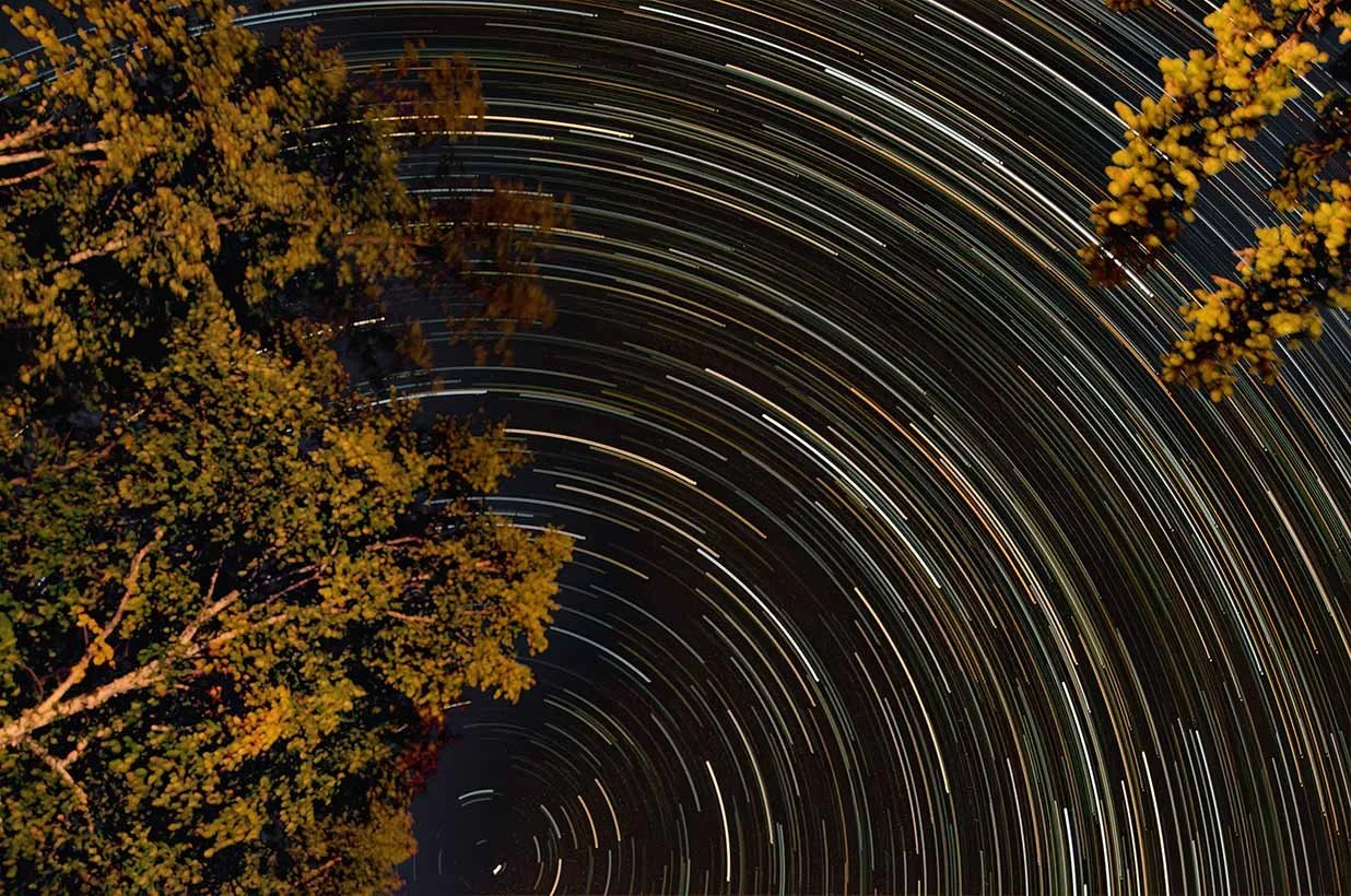 Star Trails in Ludlow, Vermont.