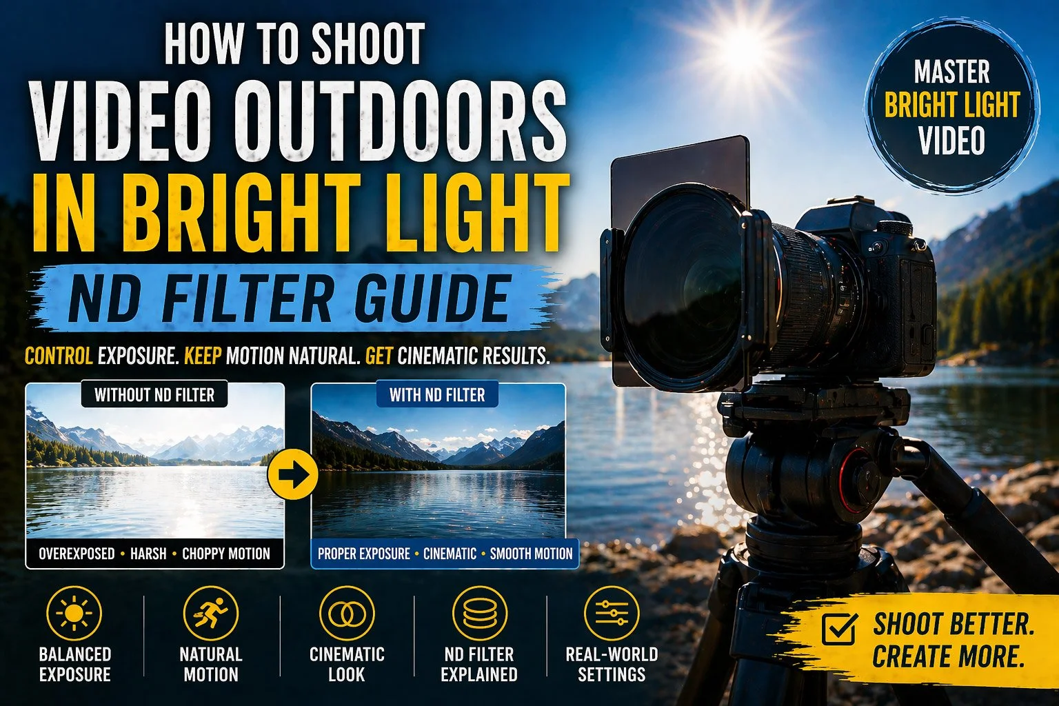 nd filter video outdoors in bright light