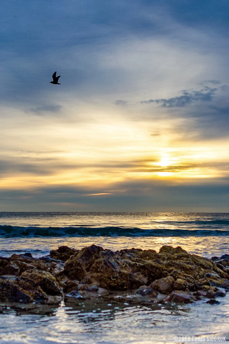 Sunrise at Wells Beach in Wells, Maine.