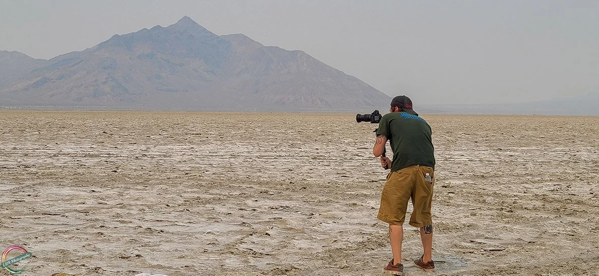Chris Sidoruk Media filming a music video in the Utah Salt Flats.