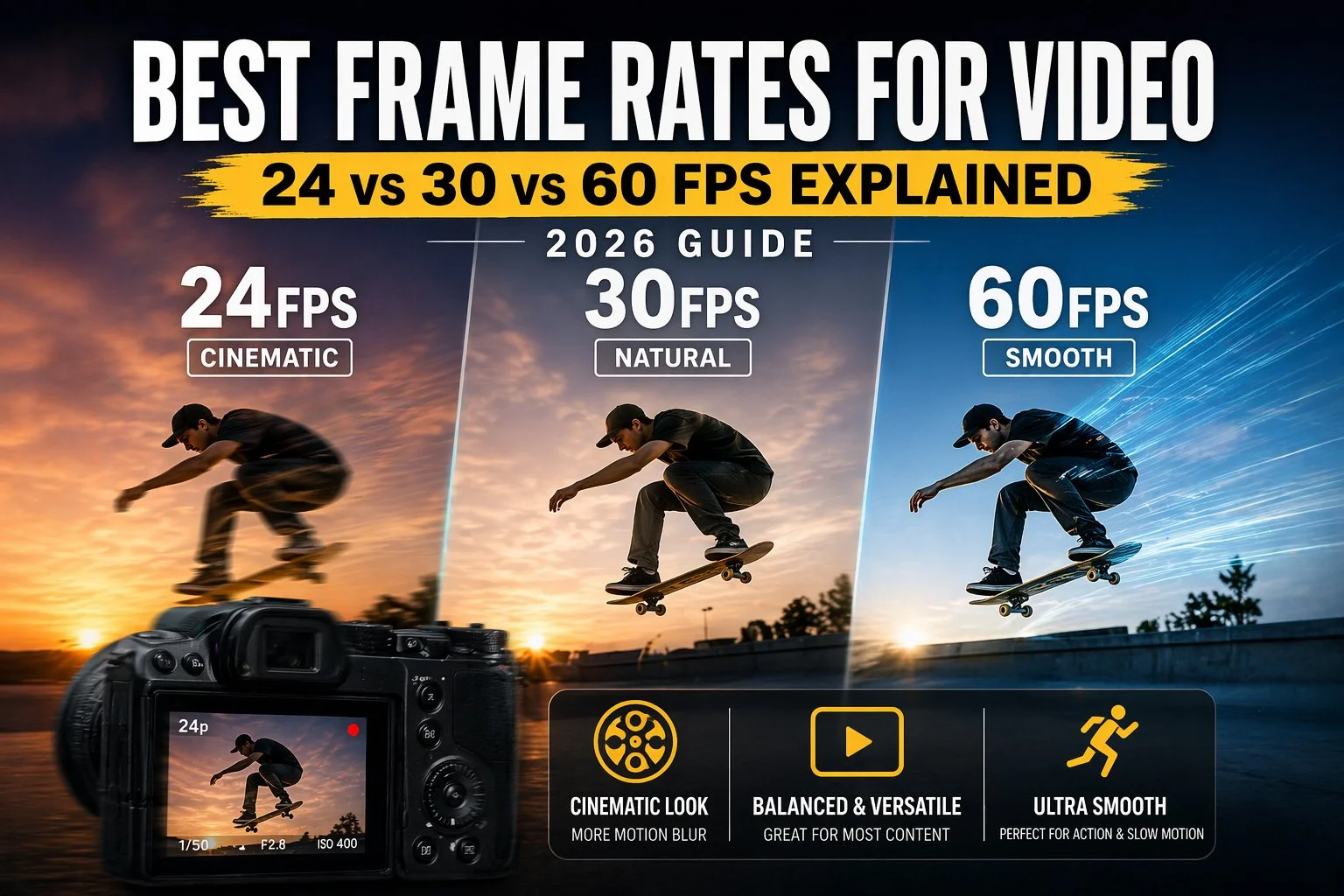 best frame rates video 24 vs 30 vs 60fps