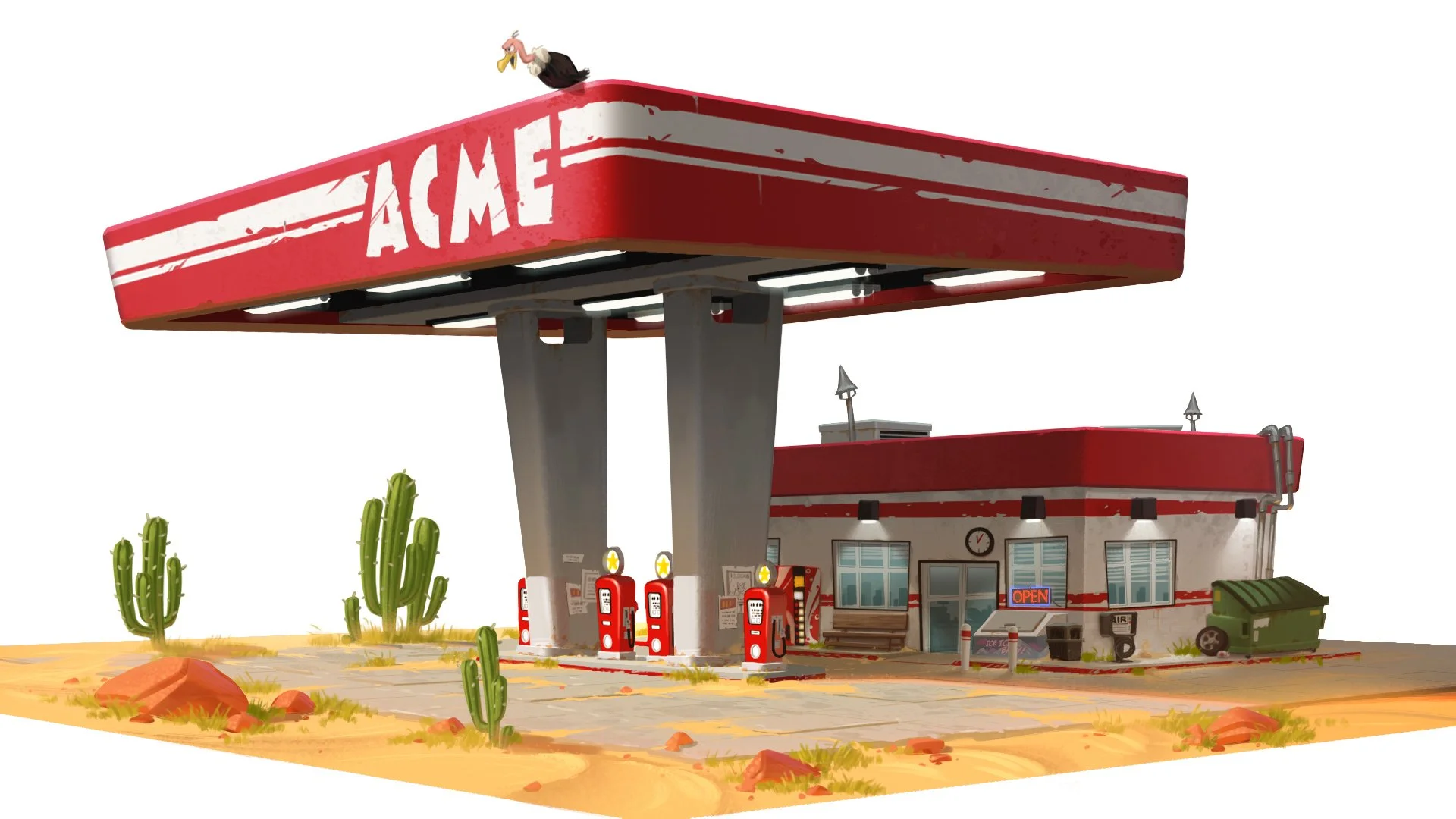 WB kart Looney tunes desert gas station 01.jpg
