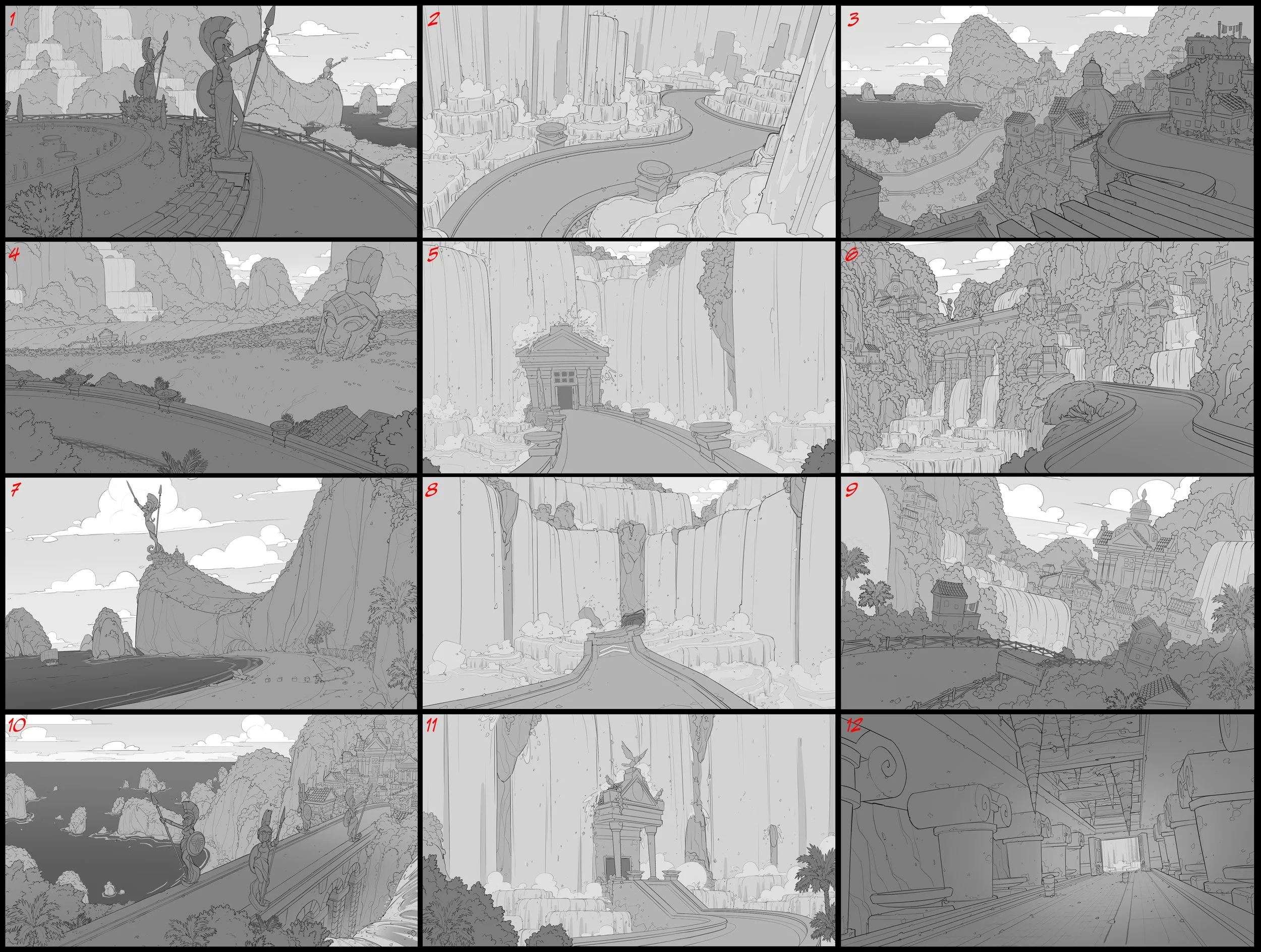 WB kart wonderwoman themyscira sketches 02.jpg