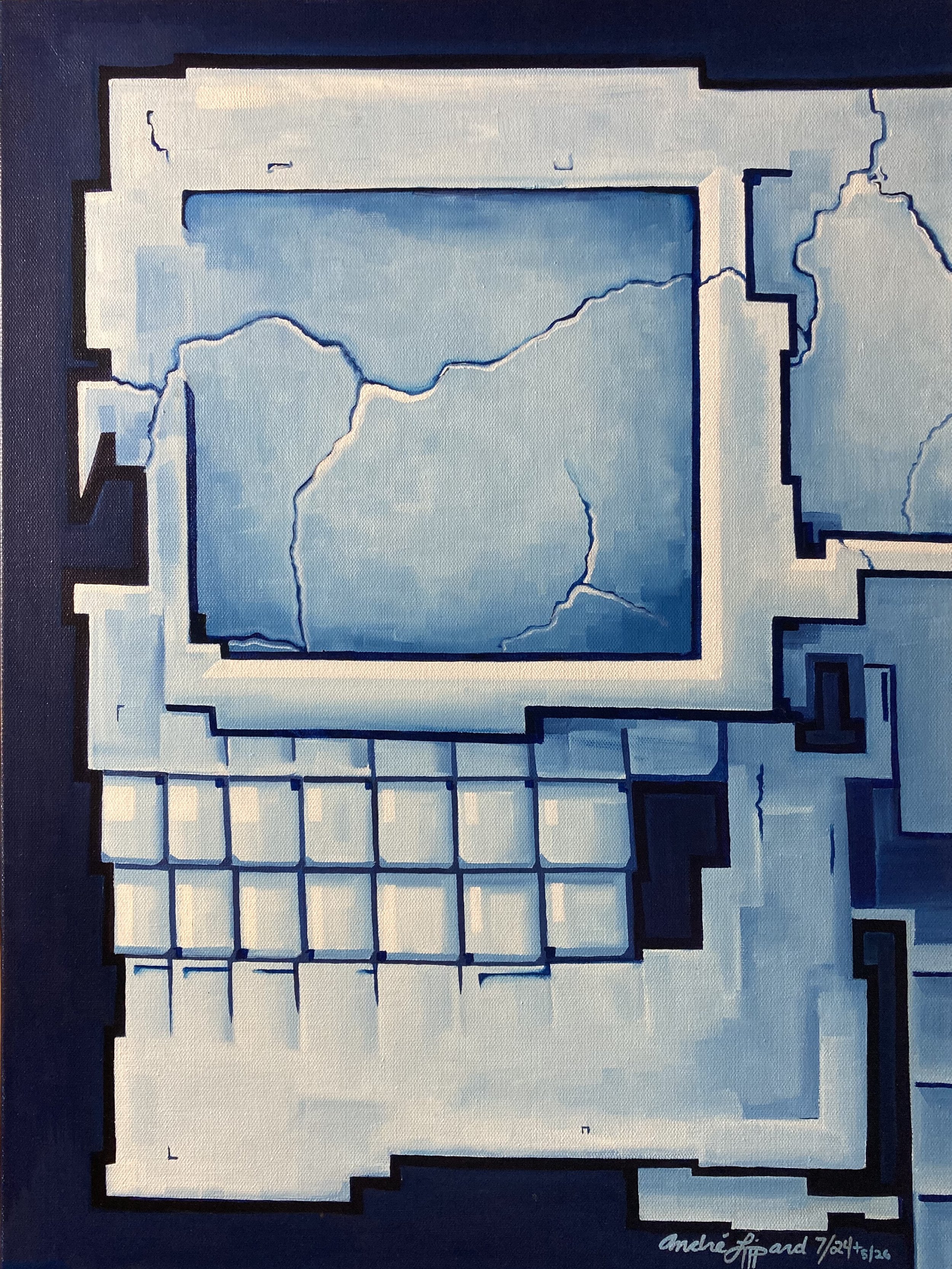 "Crane Azul de Gregorio" 18"x24" $450 oil on canvas, click to enlarge