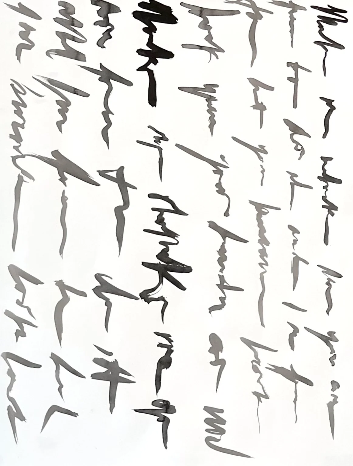 There is such wisdom in illegibility--2020. 24" x 30." Ink & literature on paper. After Toni Morrison's "Jazz." ("Make me, remake me. You are free to do it & I am free to let you. Because look... where your hands are. Now.")