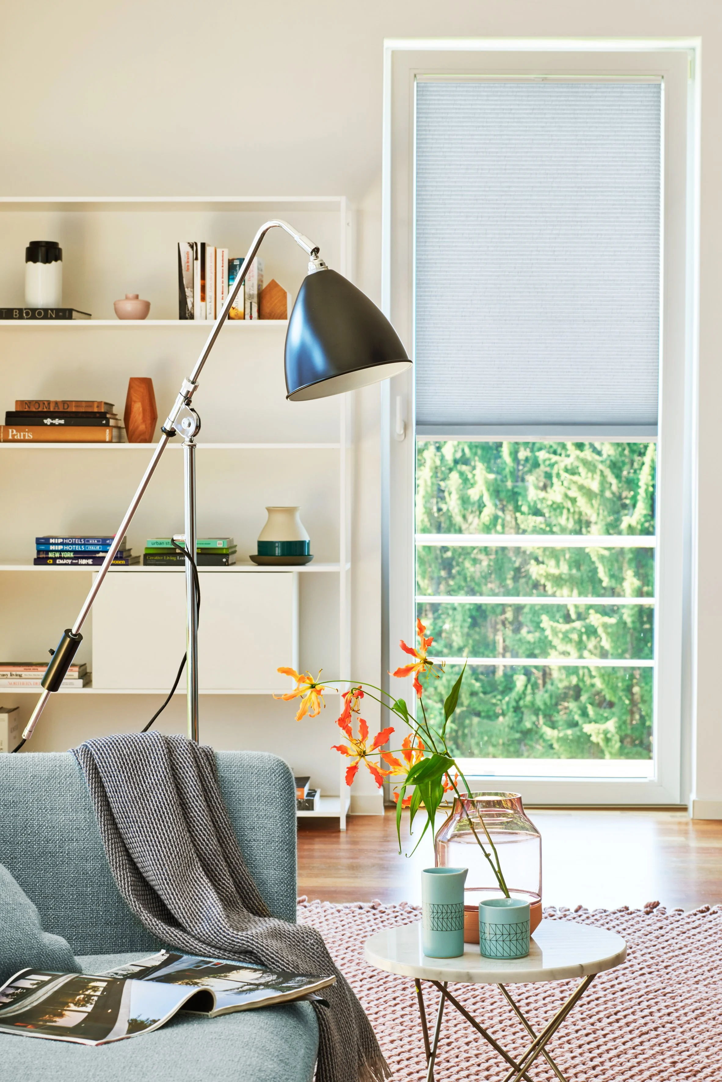 Plissegardin med kedjereglage