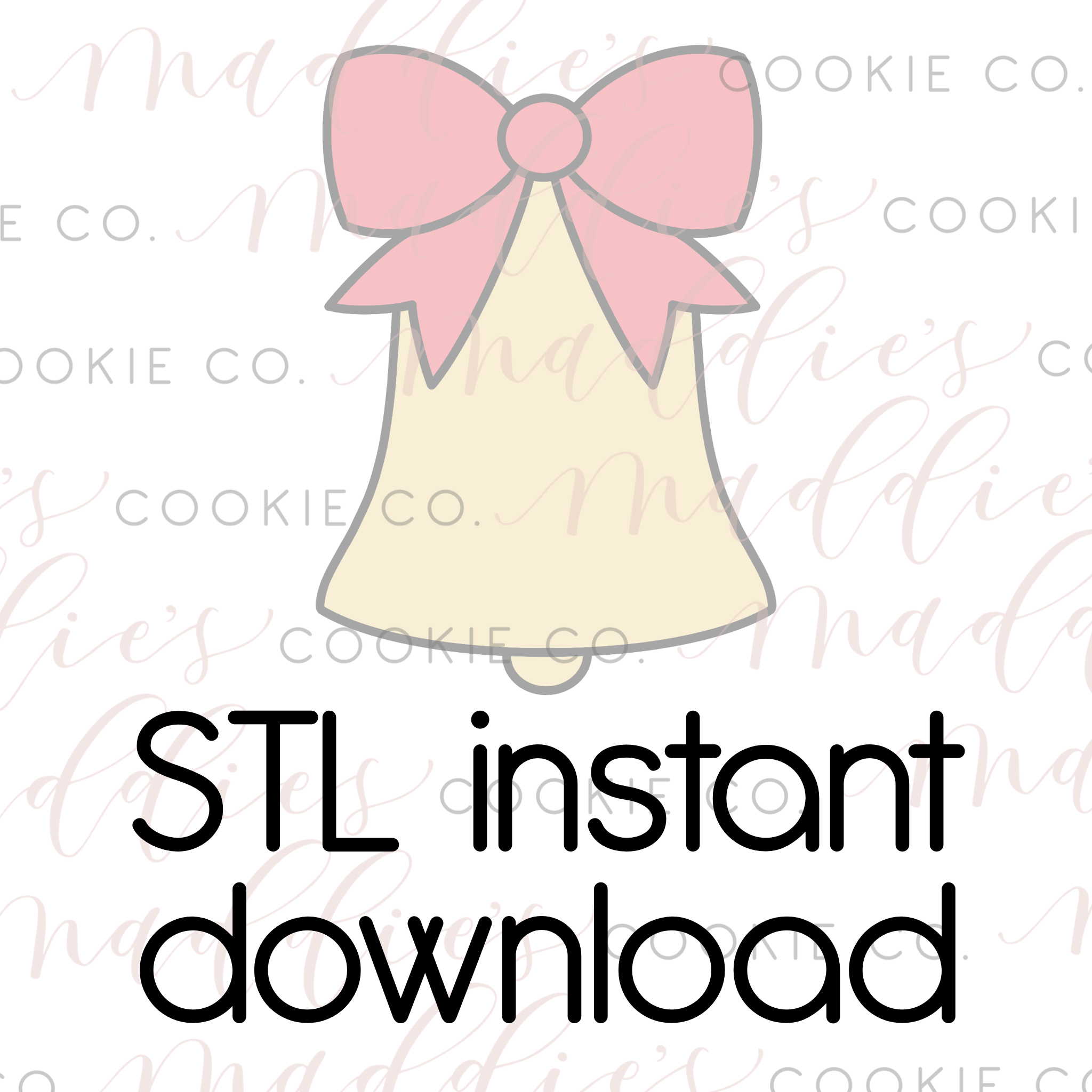 Bell + Bow Cookie Cutter STL File