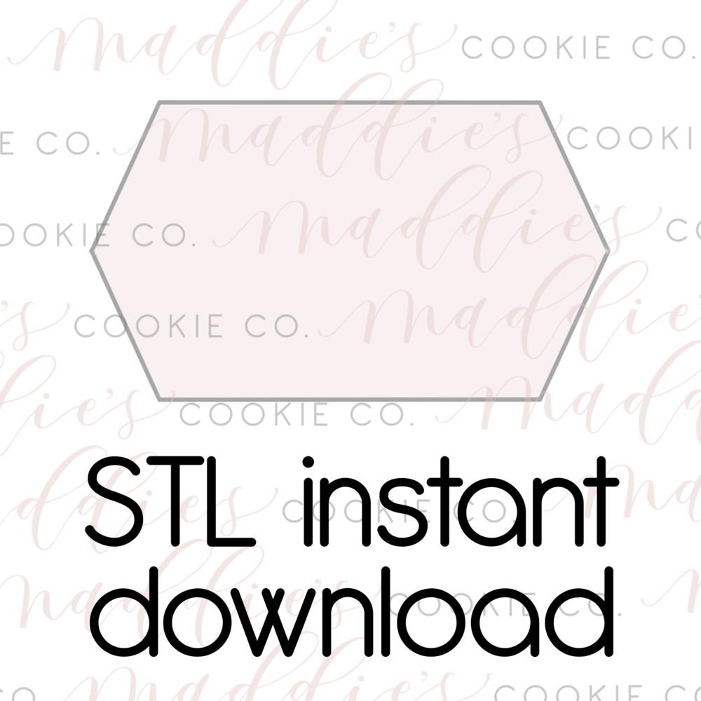 smykker værst invadere Long Hexagon Cookie Cutter STL File — Maddie's Cookie Co.