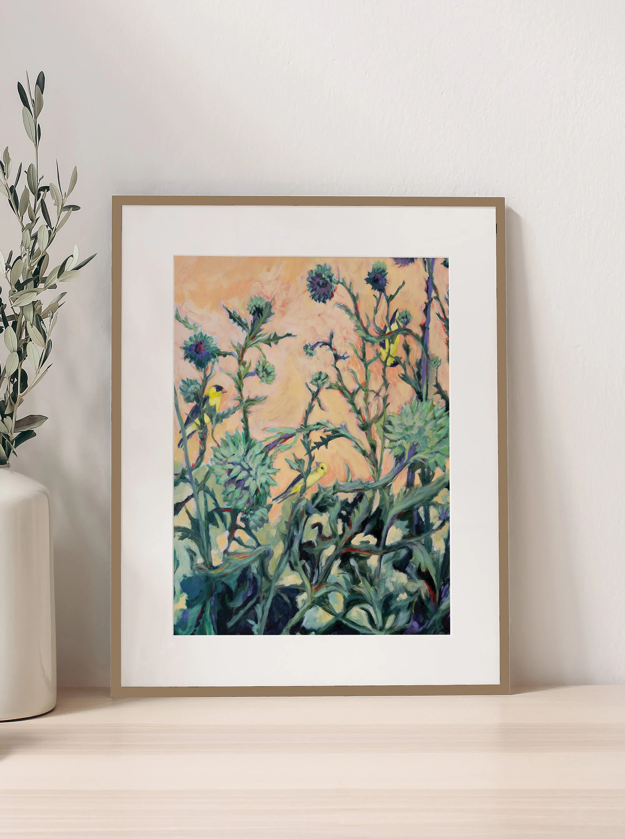 Goldfinch in the Thistle (Print)