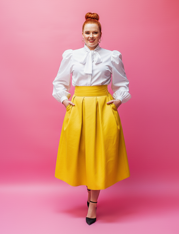 Astra Cotton Tie Neck Blouse