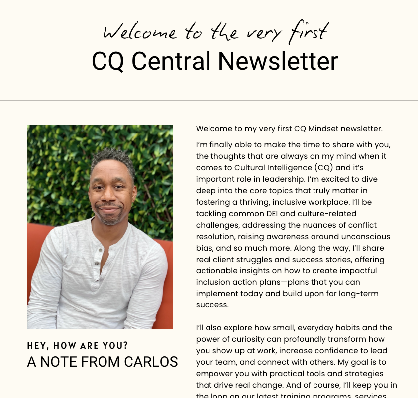 Cultural Intelligence Central Newsletter