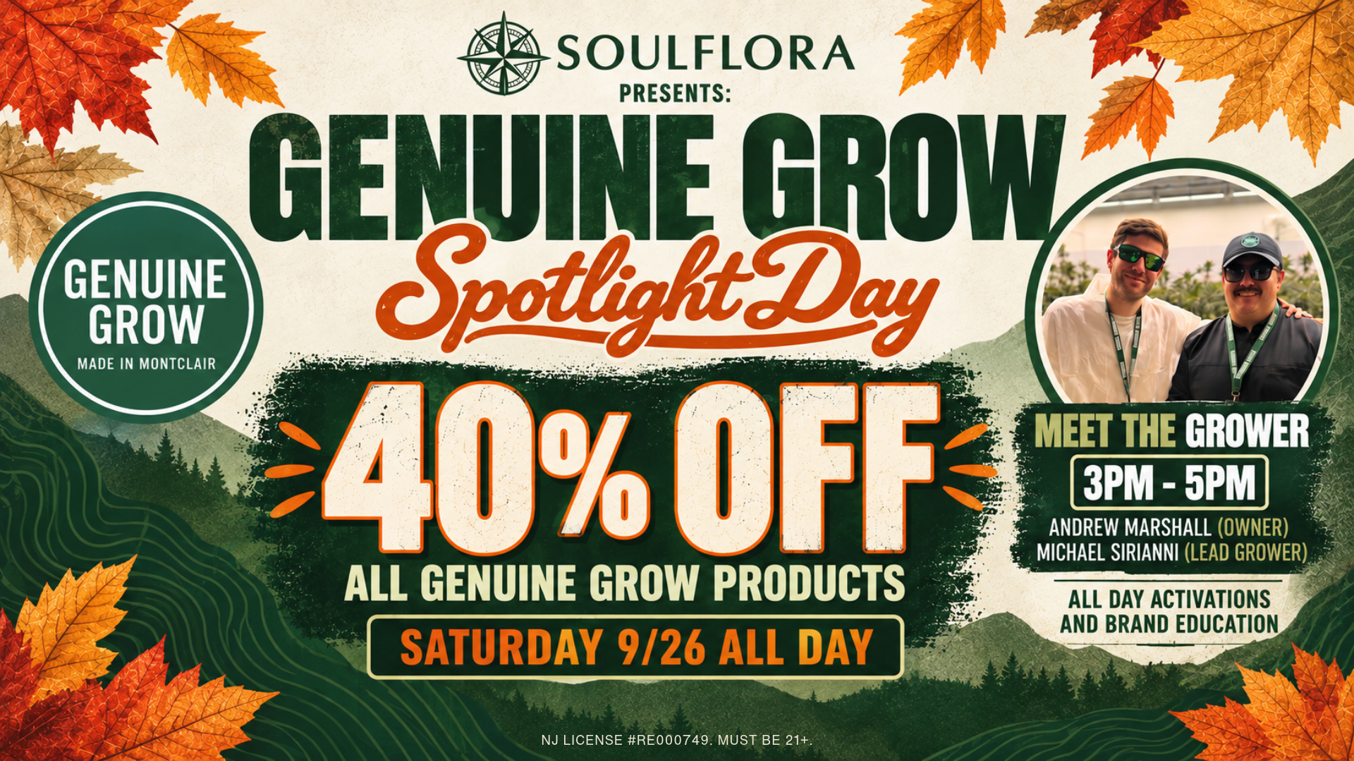 SoulFlora X Genuine Grow Spotlight Day 9/26/26