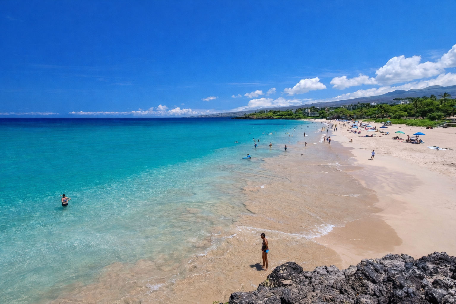 View of beautiful Hapuna Beach