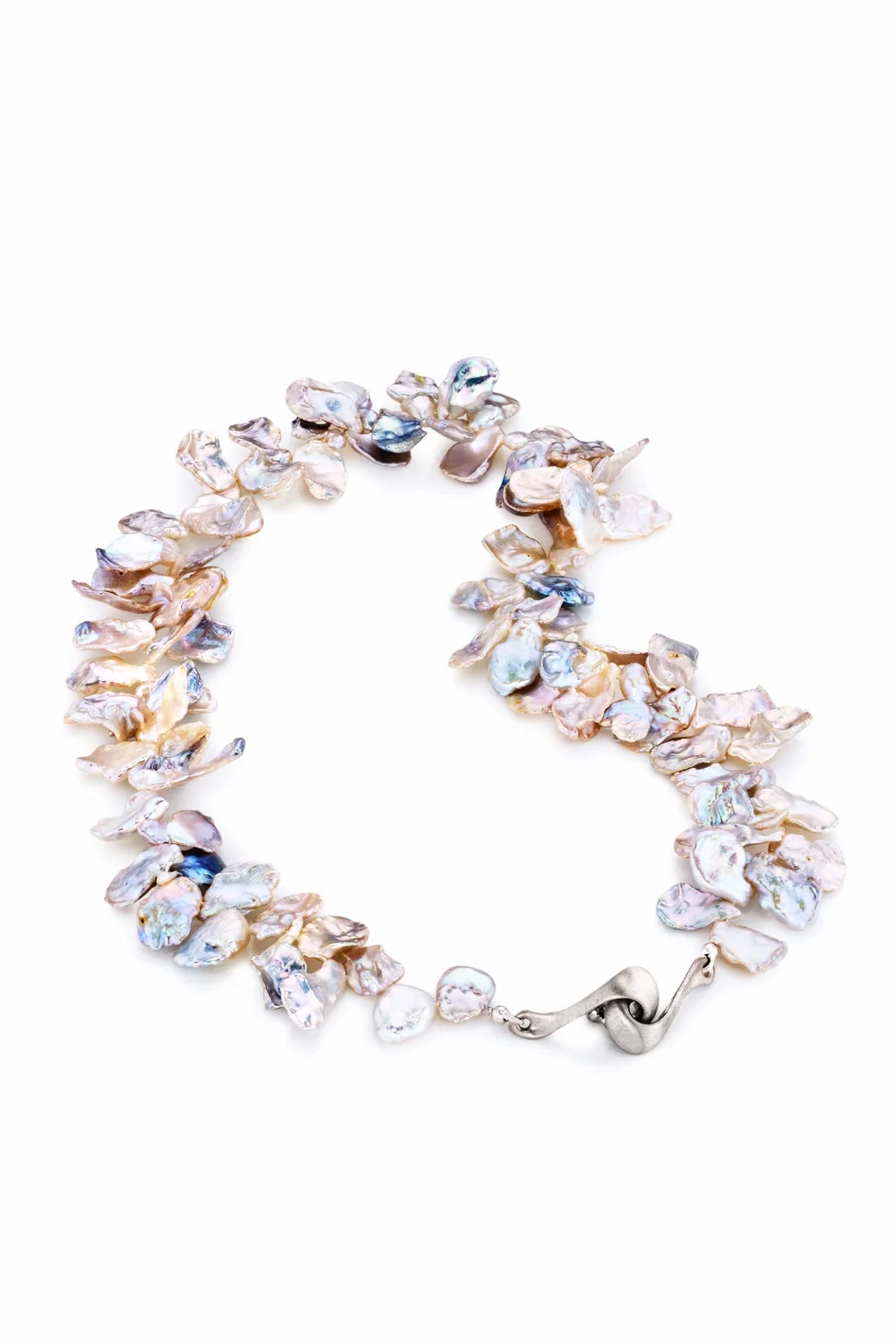 Keshi Pearls with our Sterling Silver Clasp Necklace display picture 1