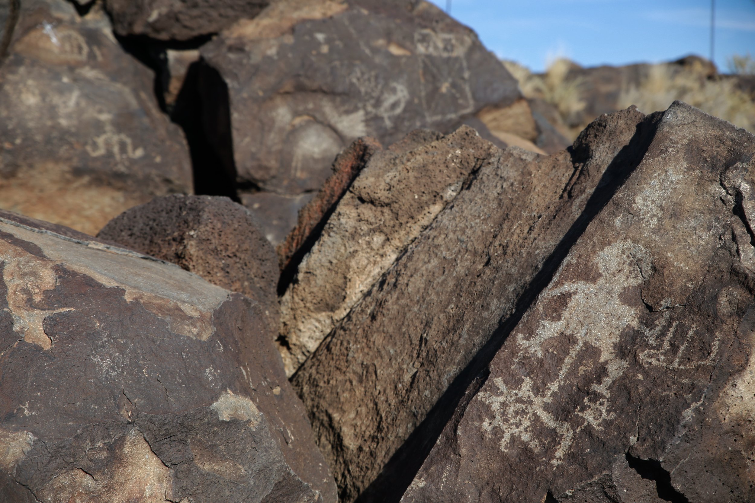 Petroglyphs at Petroglyph National Monument in New Mexico