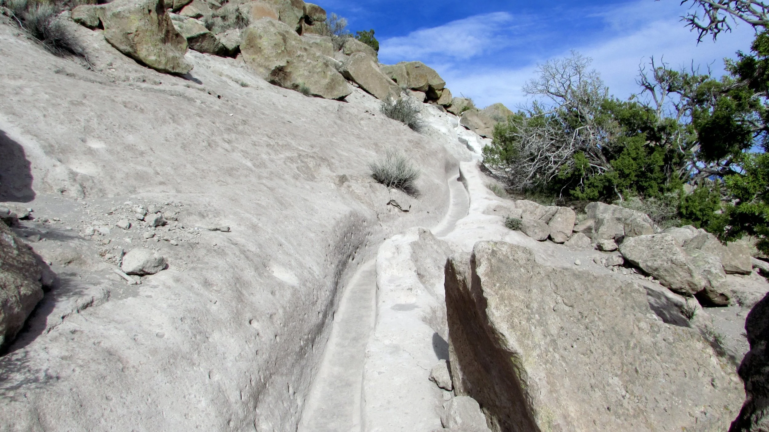 Carved Foot Path by Ancestral Puebloans at Tsankawi