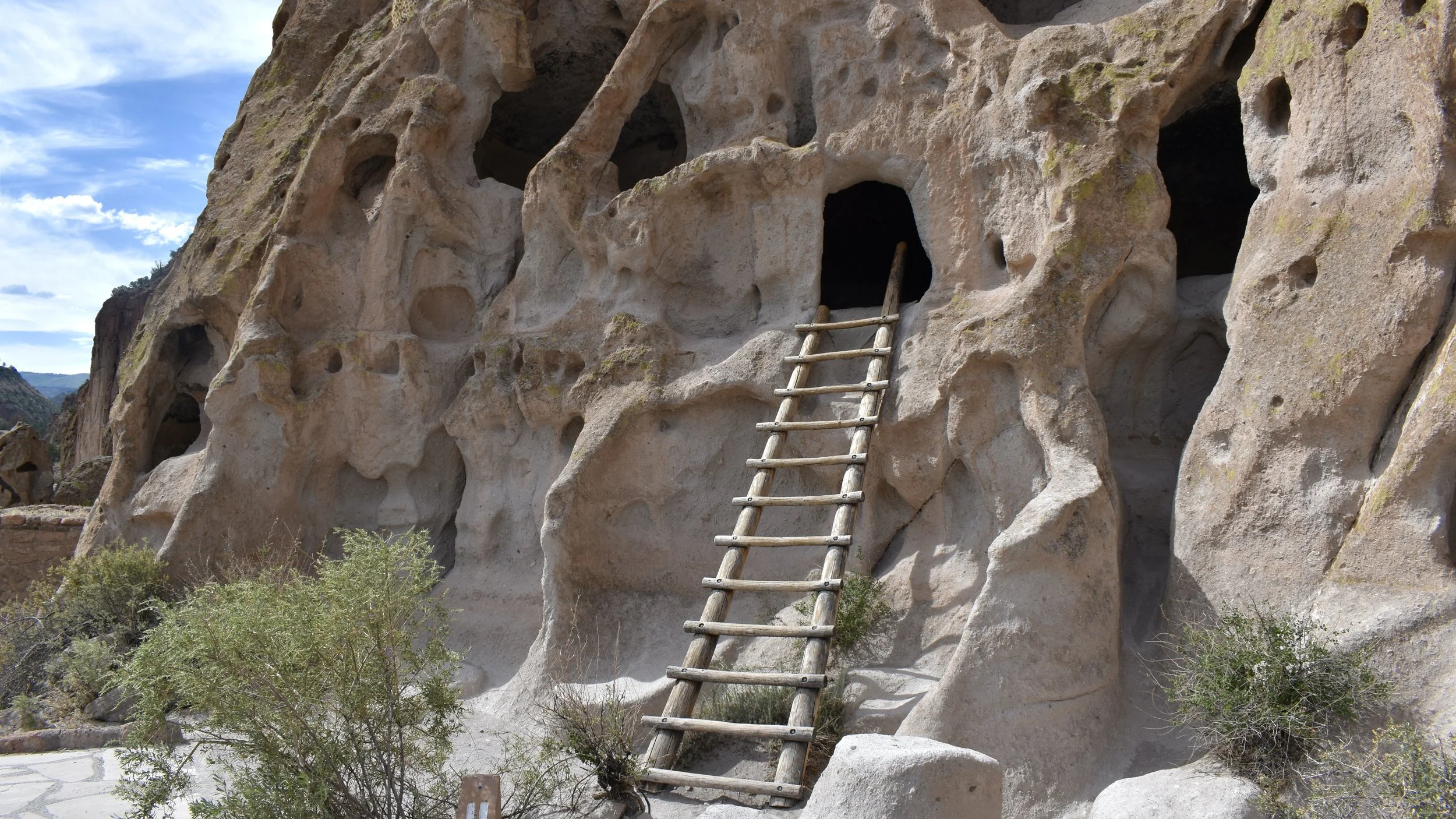 Ladder and Cavate at Bandelier National Monument