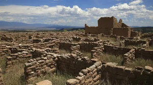Puye Cliff Dwellings of the Santa Clara Pueblo People in New Mexico in ...