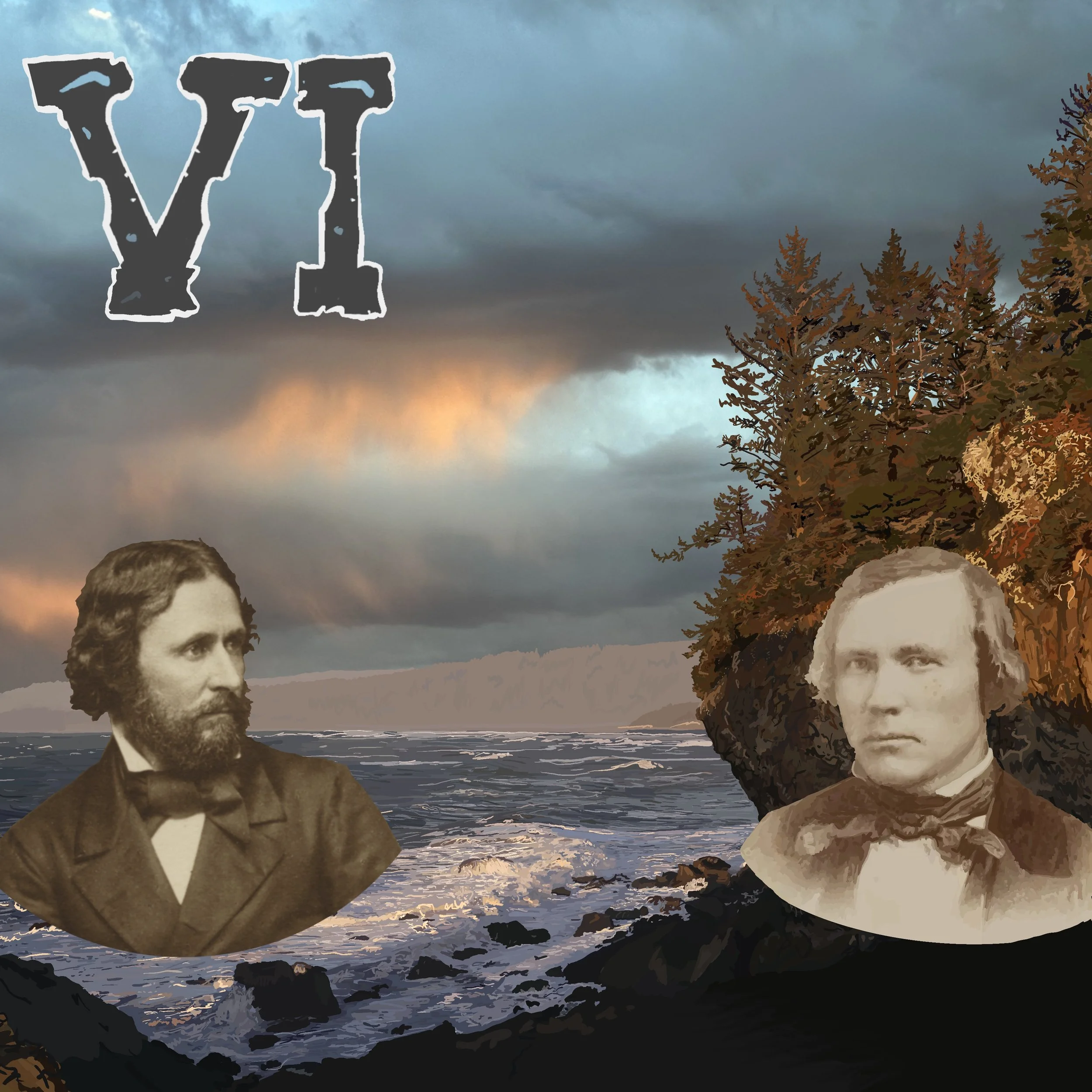 John C Fremont and Kit Carson on a California beach during the Mexican War for the podcast episode titled the Conquest of California