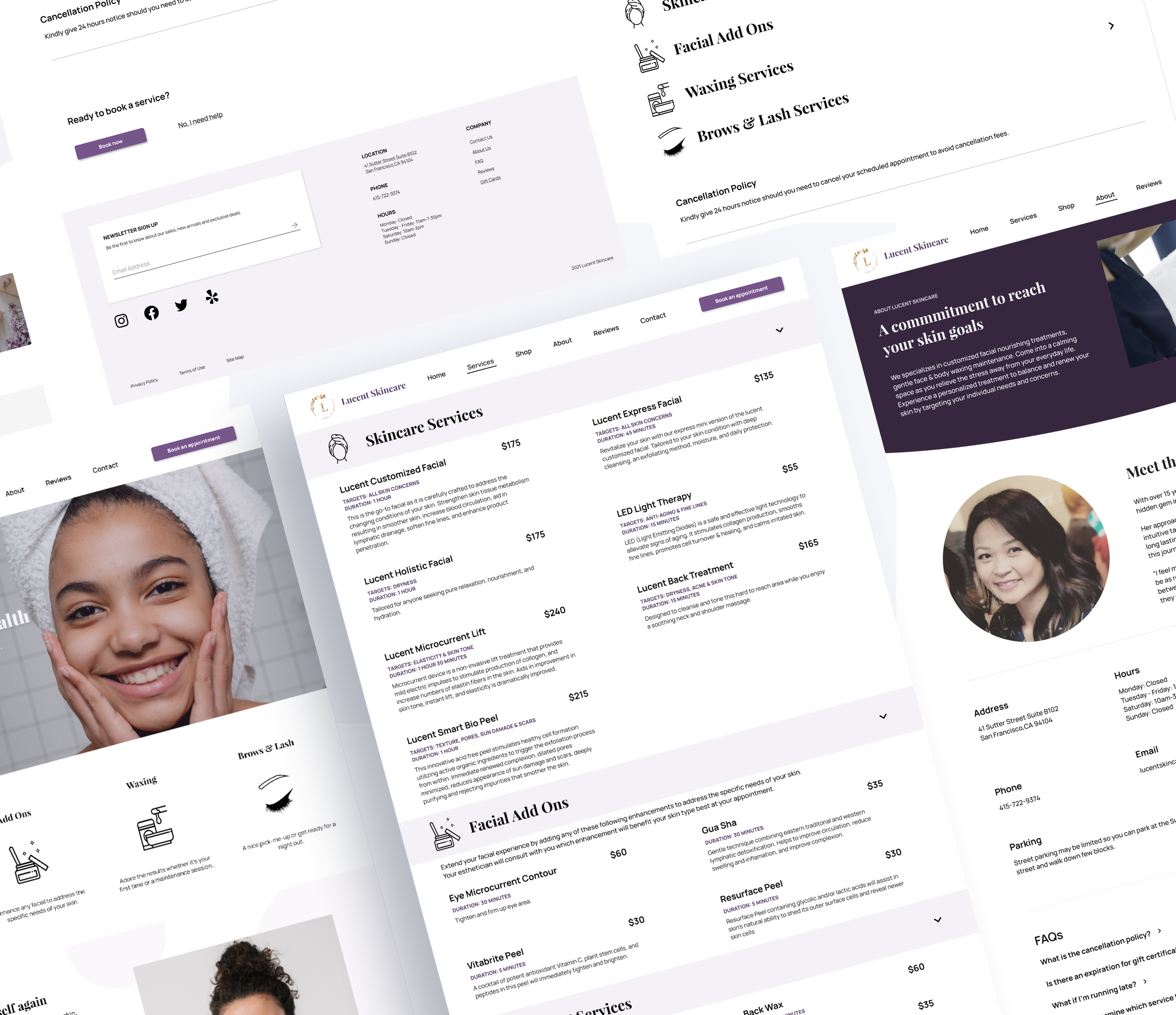 Lucent Skincare - Rebrand of a medispa website