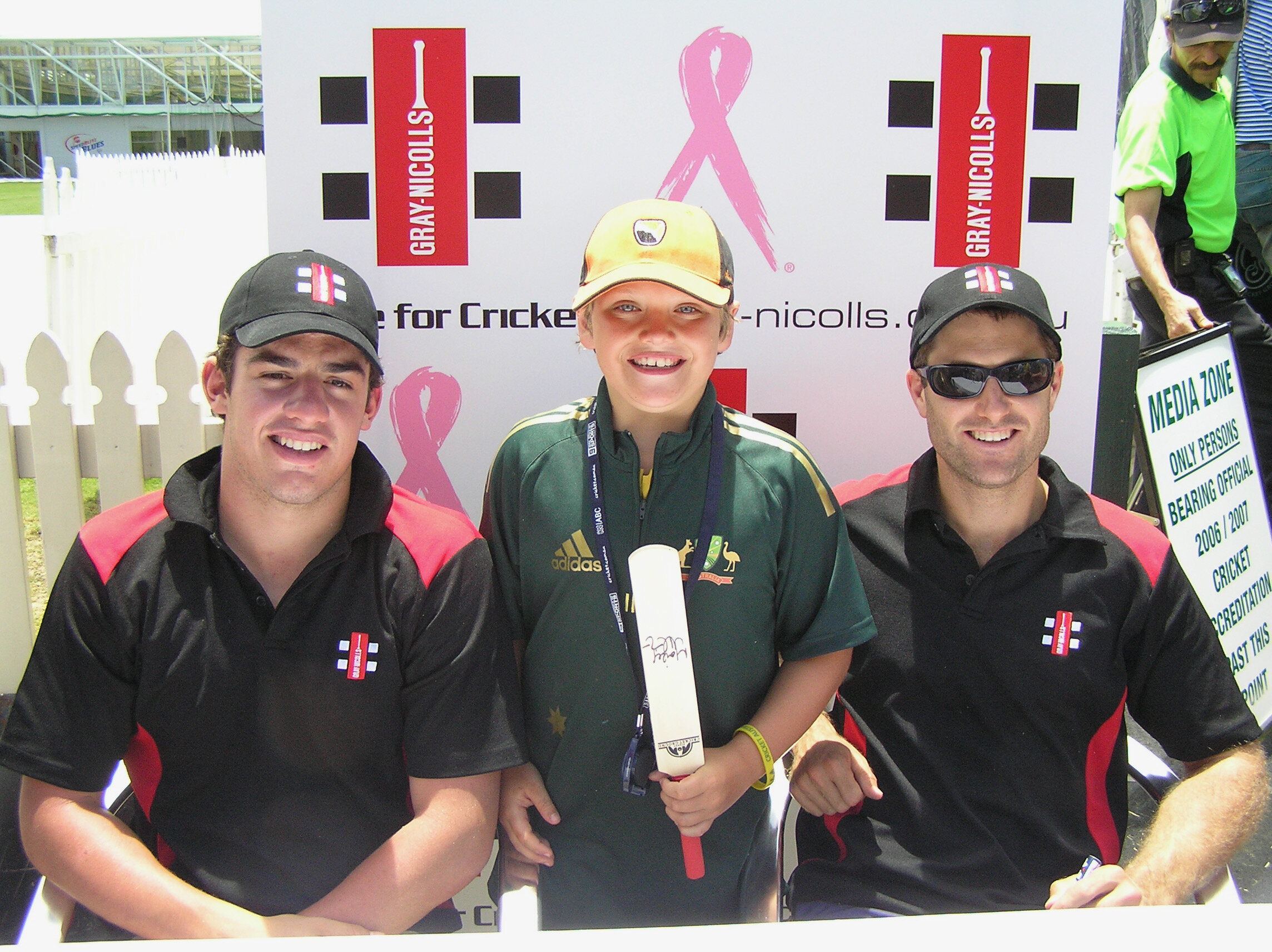 Getting a bat signed by a couple of legends