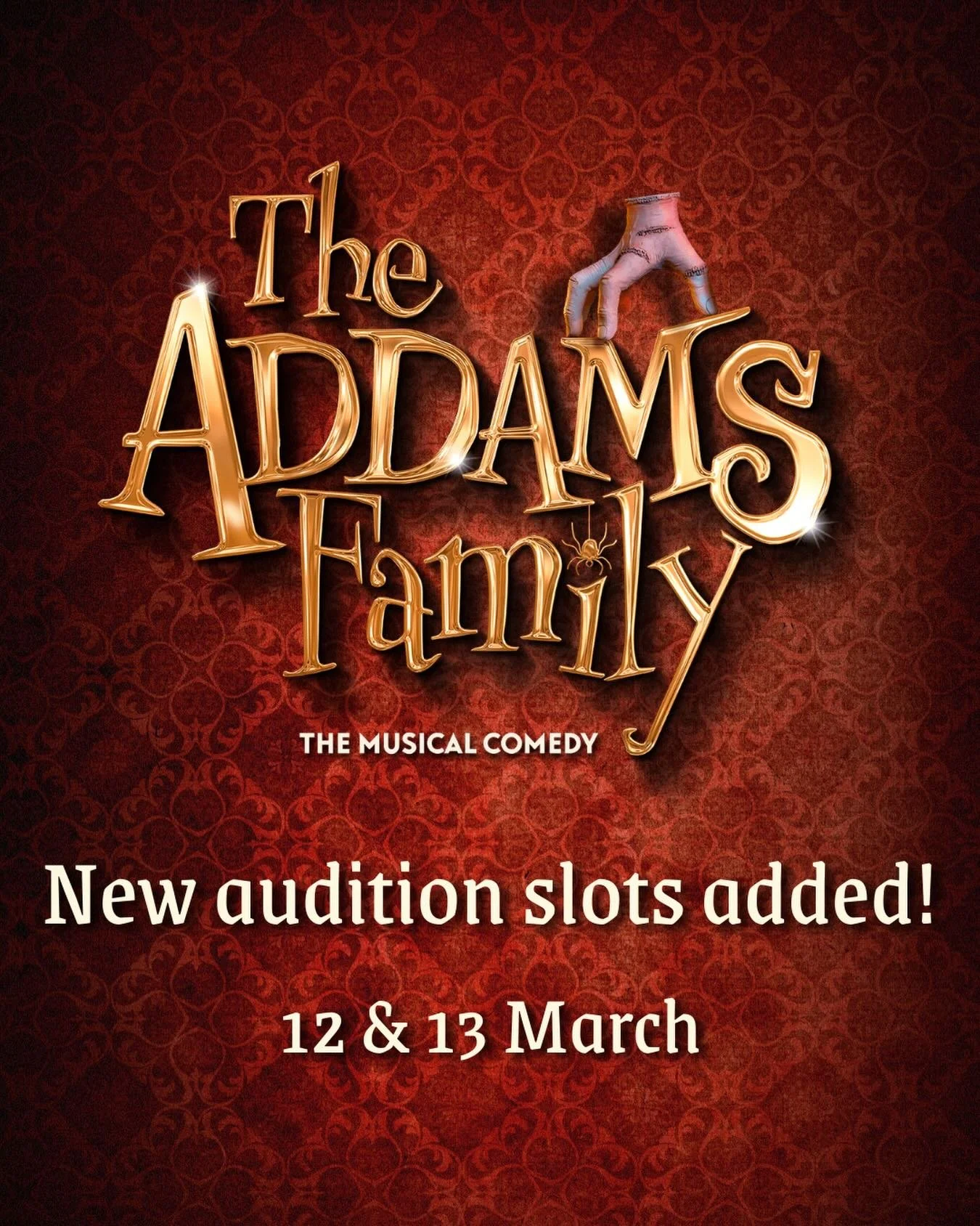 Due to VERY popular demand we have added 2 additional evenings of individual audition slots on Thursday 12th and Friday 13th March! 🖤 

For those unable to attend in person, we are also accepting video auditions! 🎥 Please register for a video audit