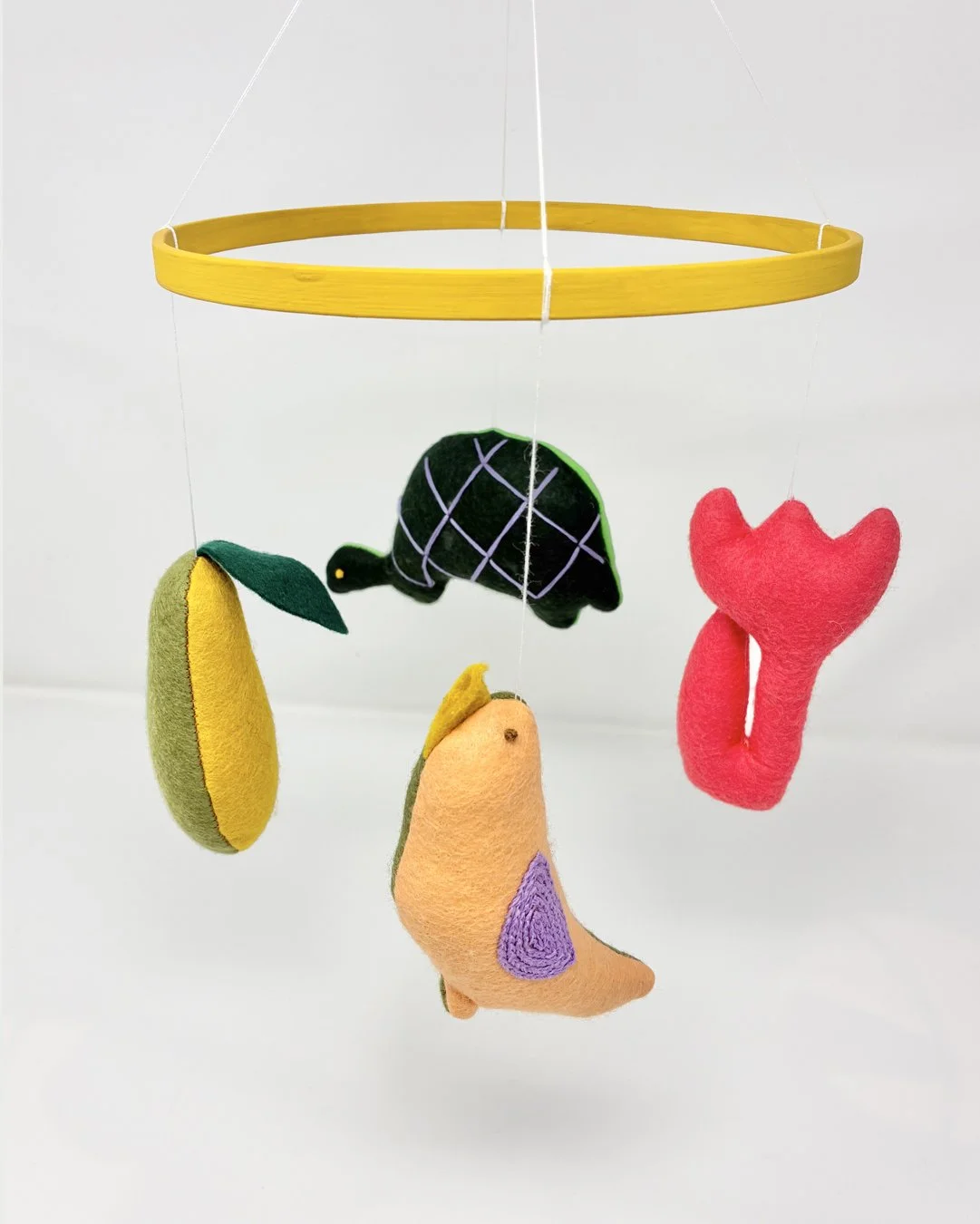 Nursery Mobile 'Garden'- Flower, Pear, Tortoise, Bird