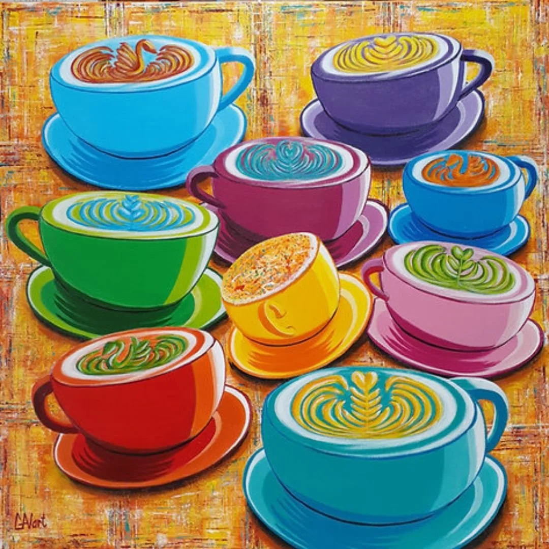 Cafe Cups on Linen