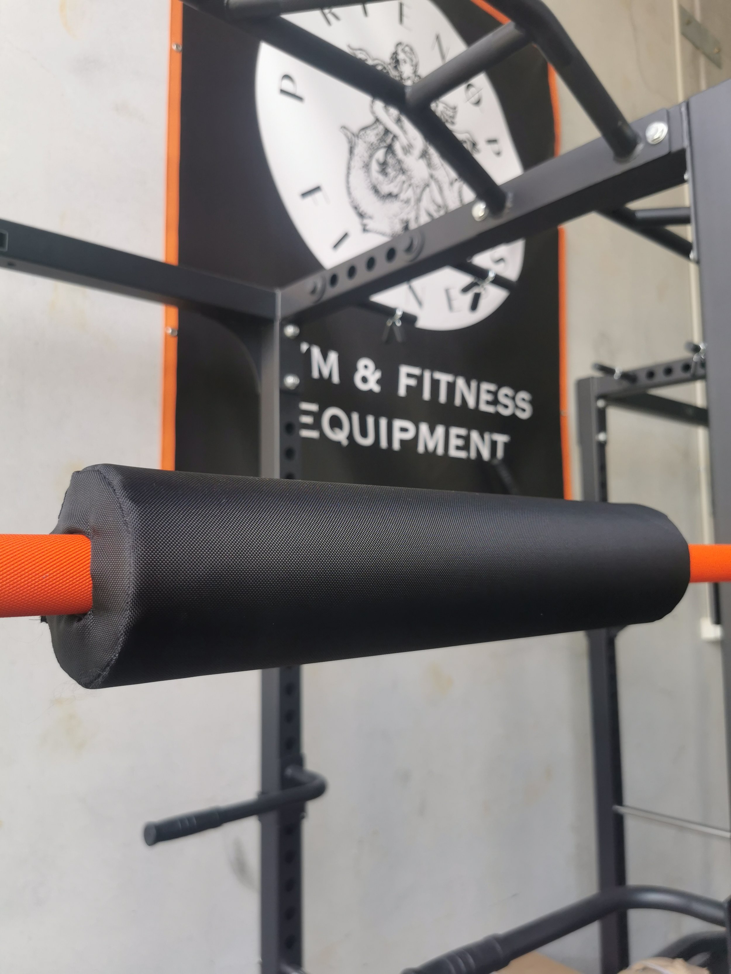 barbell pad on barbell rack