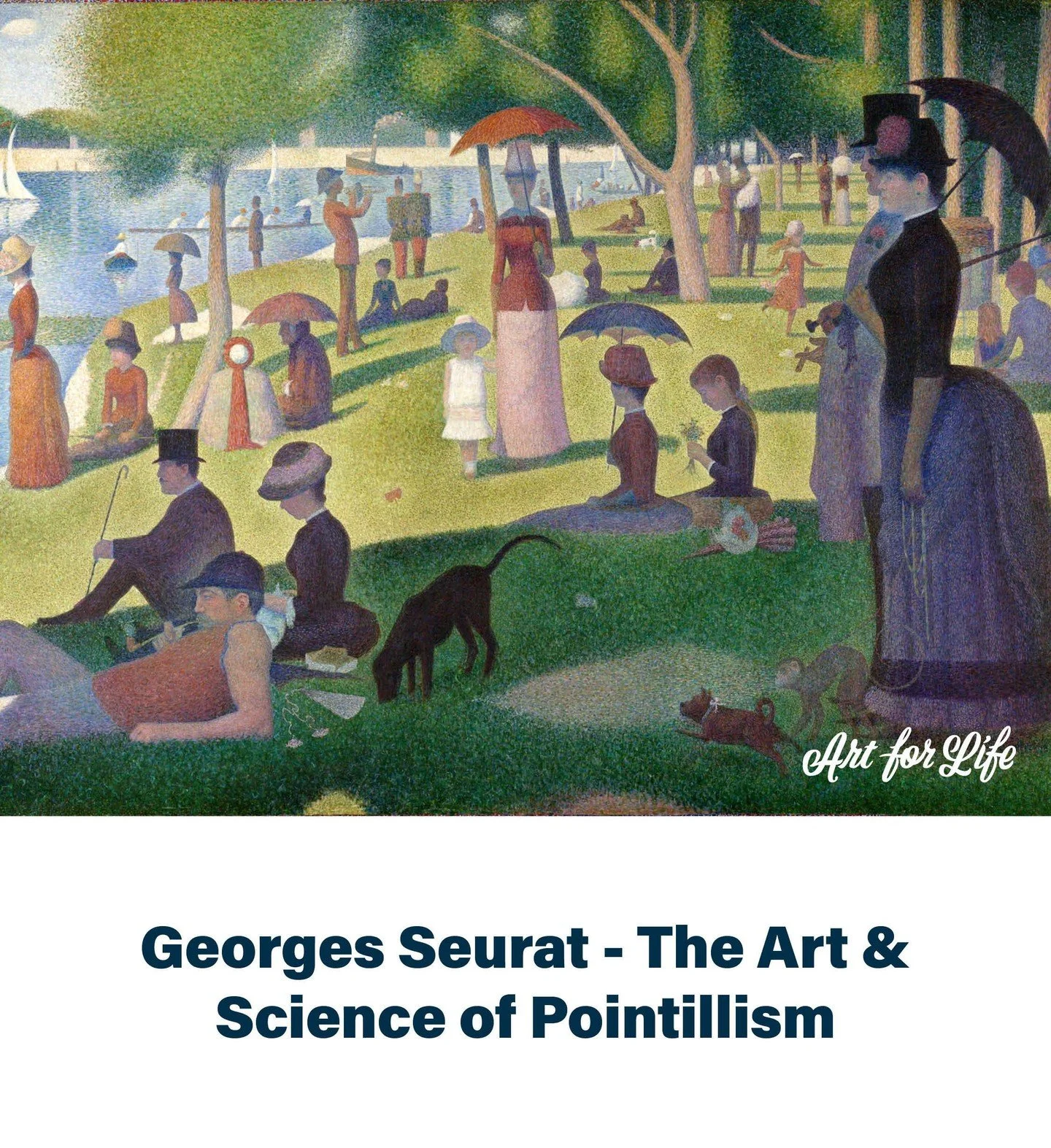Georges Seurat was a French Post-Impressionist painter who is best known for inventing Pointillism. The technique uses small dots of pure colour that are blended by the eye when viewed from a distance. Learn more about this fascinating post impressio