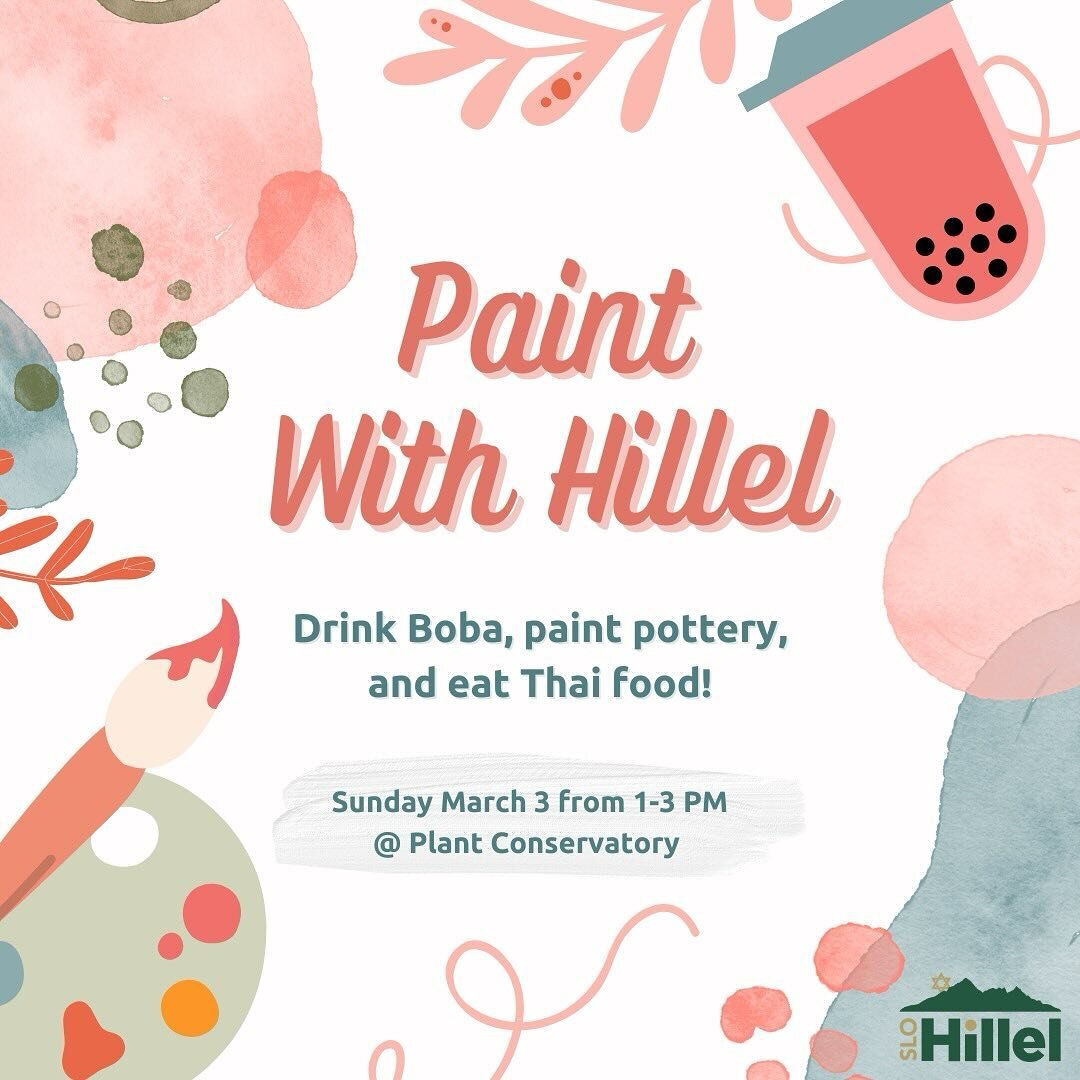 Paint with us this Sunday at the plant conservatory!!! We will have boba and Thai food. Sign up using the link in our bio! 😋🧋