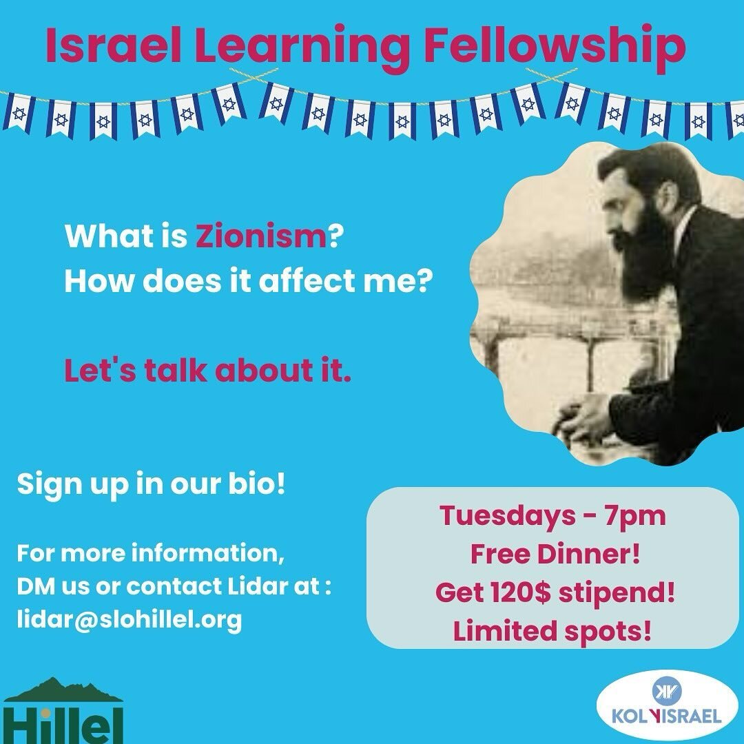 Our Israel Class is back with a new topic- Zionism!🇮🇱
Join the 6 weeks class, learn about Zionism, get free dinner and 120$ stipend!
Tuesdays, 7pm
Sign up in our bio!

Limited spots available