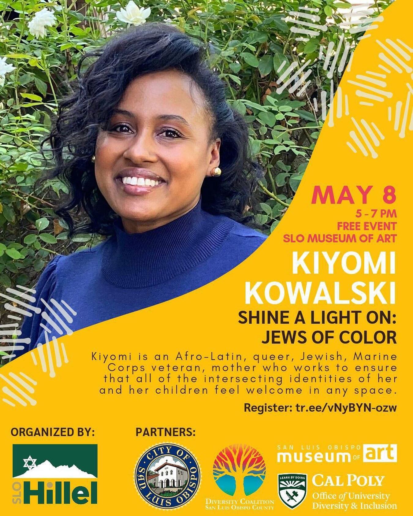 Join us for an event with Kiyomi Kowalski to shine a light on Jews of color on May 8th