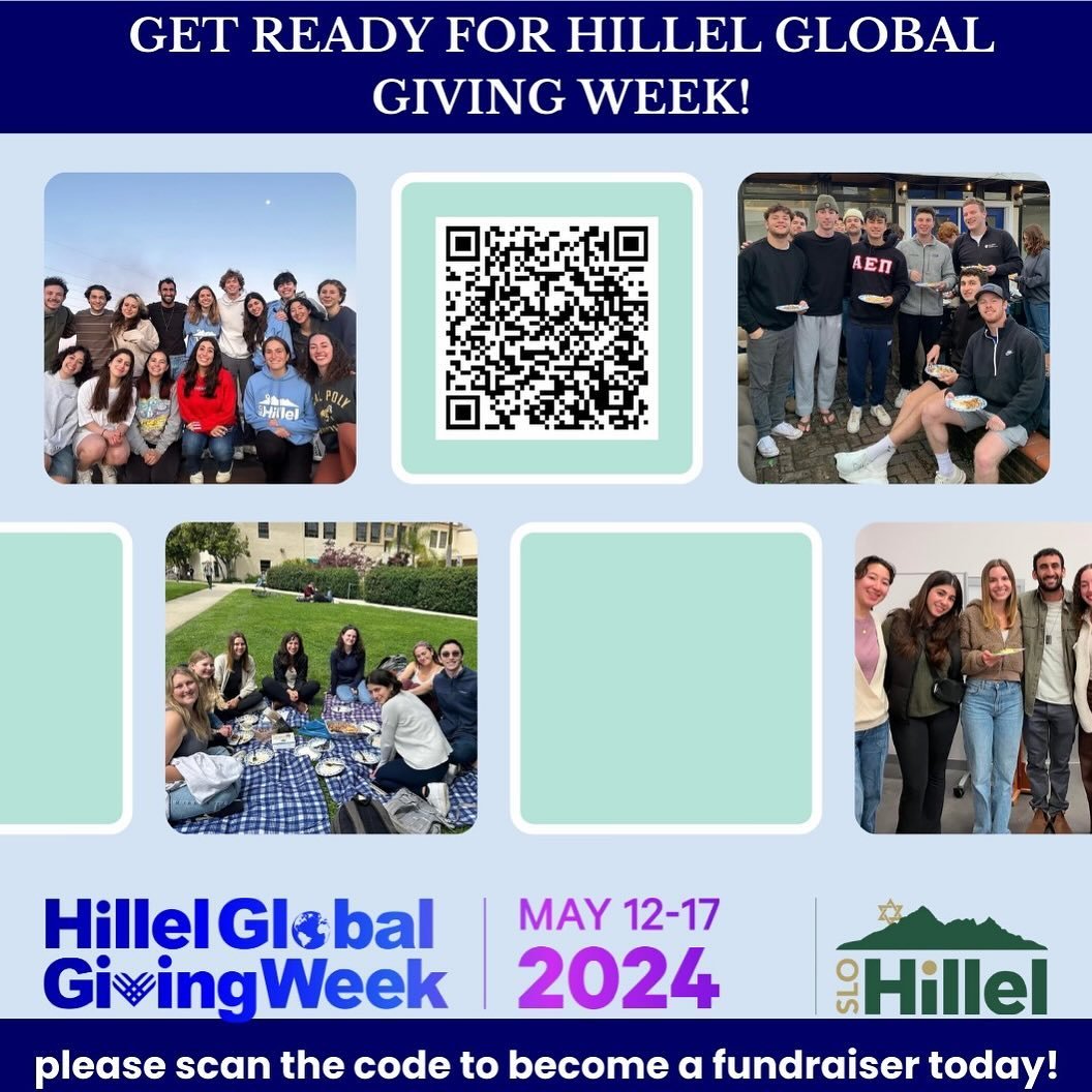 Get ready for Hillel global giving week!✡️ You can donate as an individual, or spread the word to friends &amp; family and create a fundraising team!!🌟 Scan the QR code or copy this link: https://give.hillel.org/campaign/hillel-global-giving-week-at