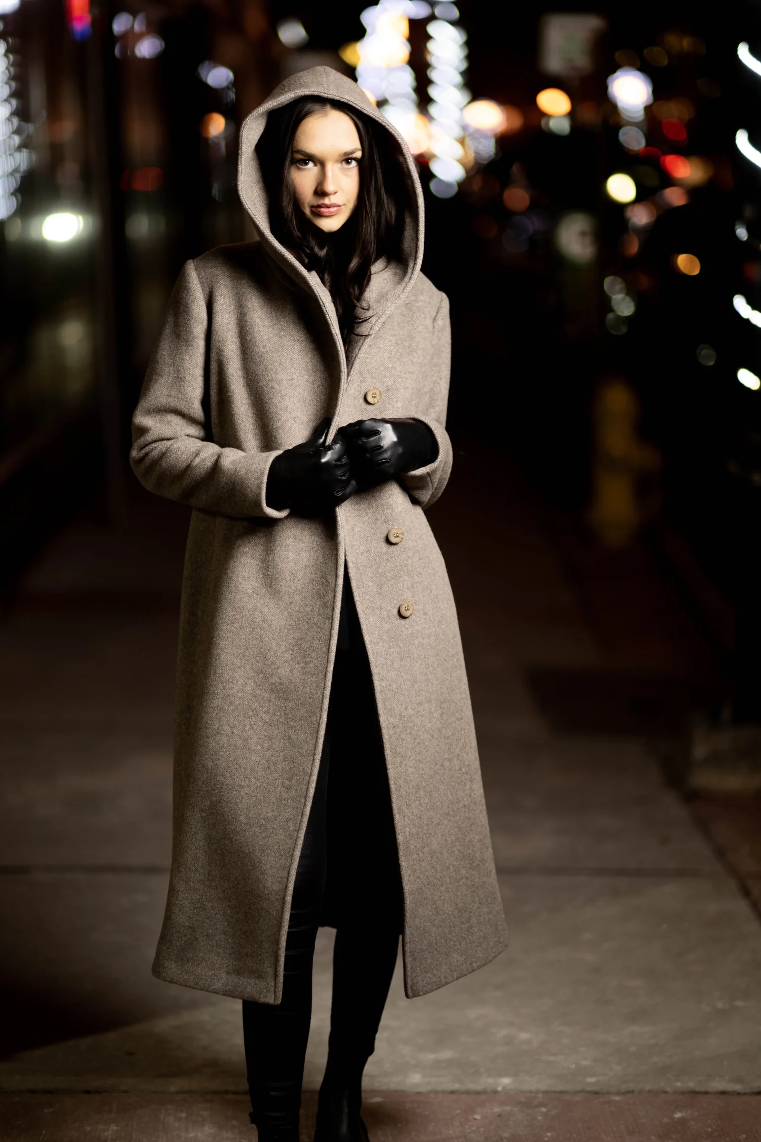 Street Style Womens Wool Winter Coats Canada Light Green Two